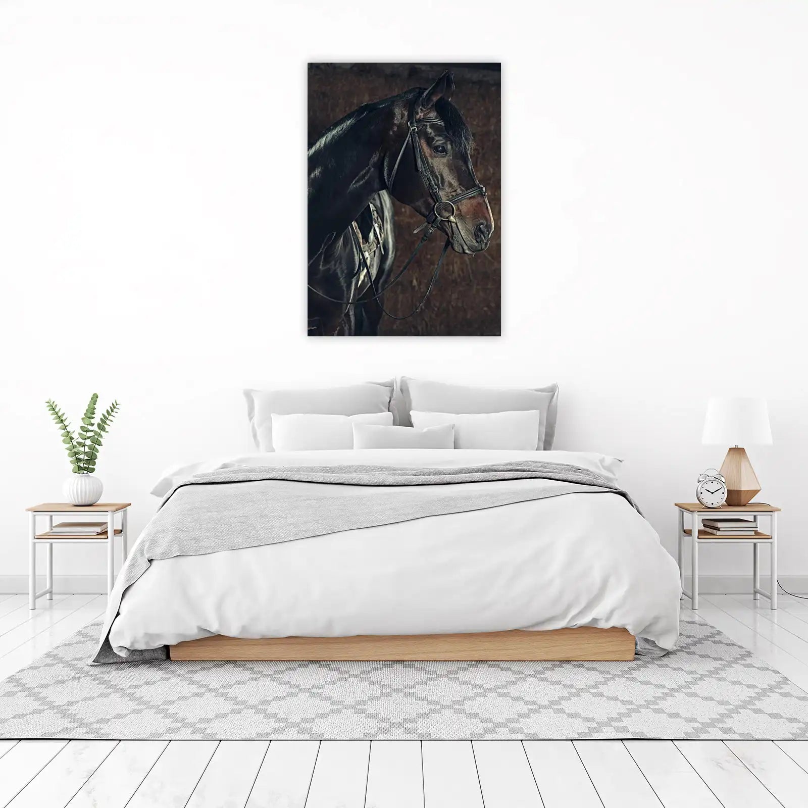 Majestic Black Horse Portrait Wall Art