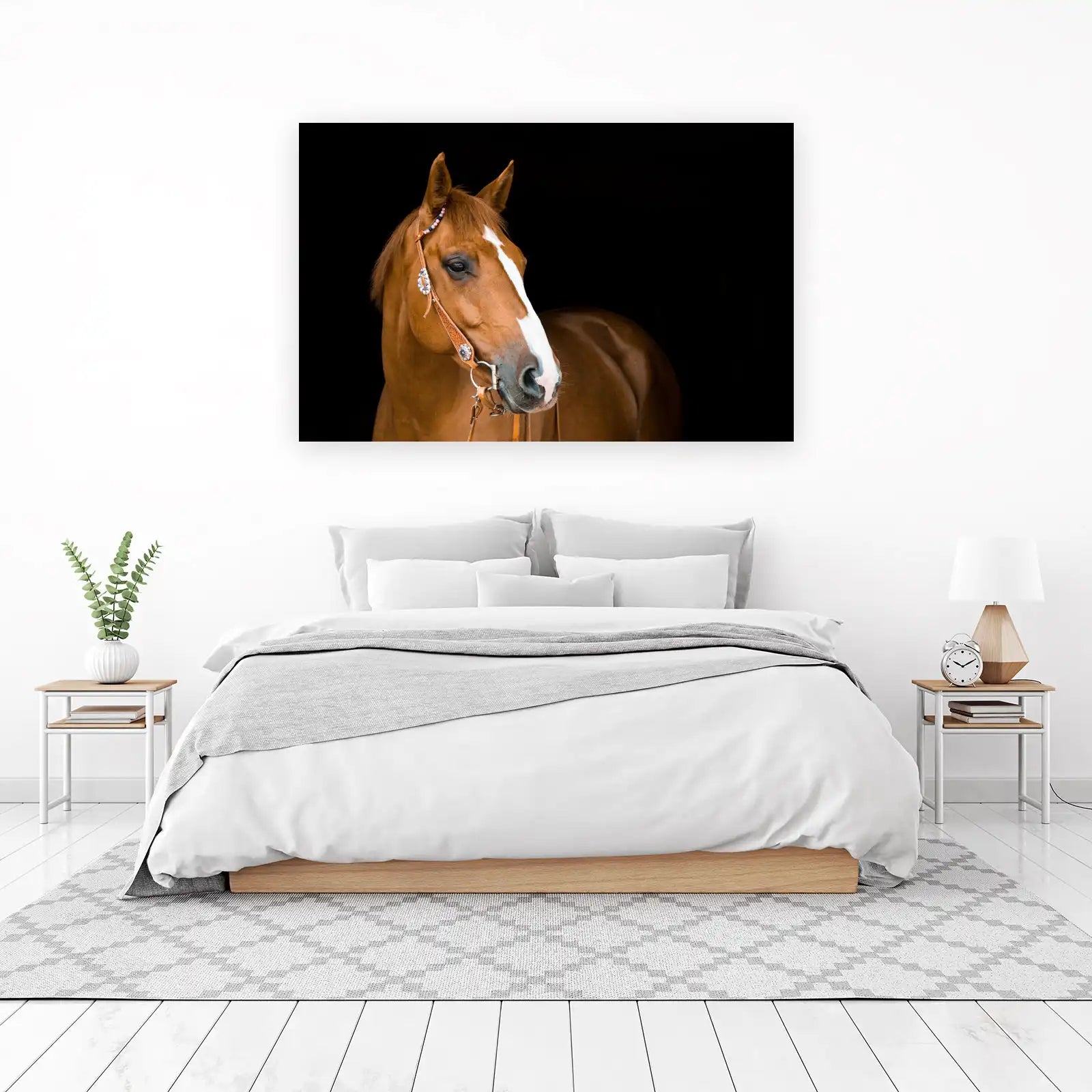 Majestic Chestnut Horse Head Portrait Wall Art