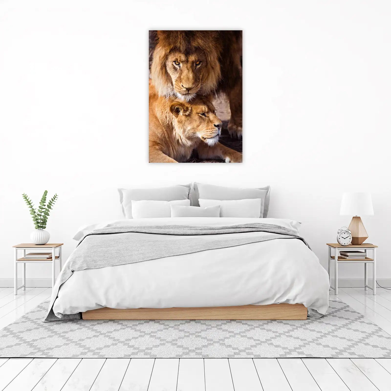 Majestic Lion & Lioness Duo Wall Art