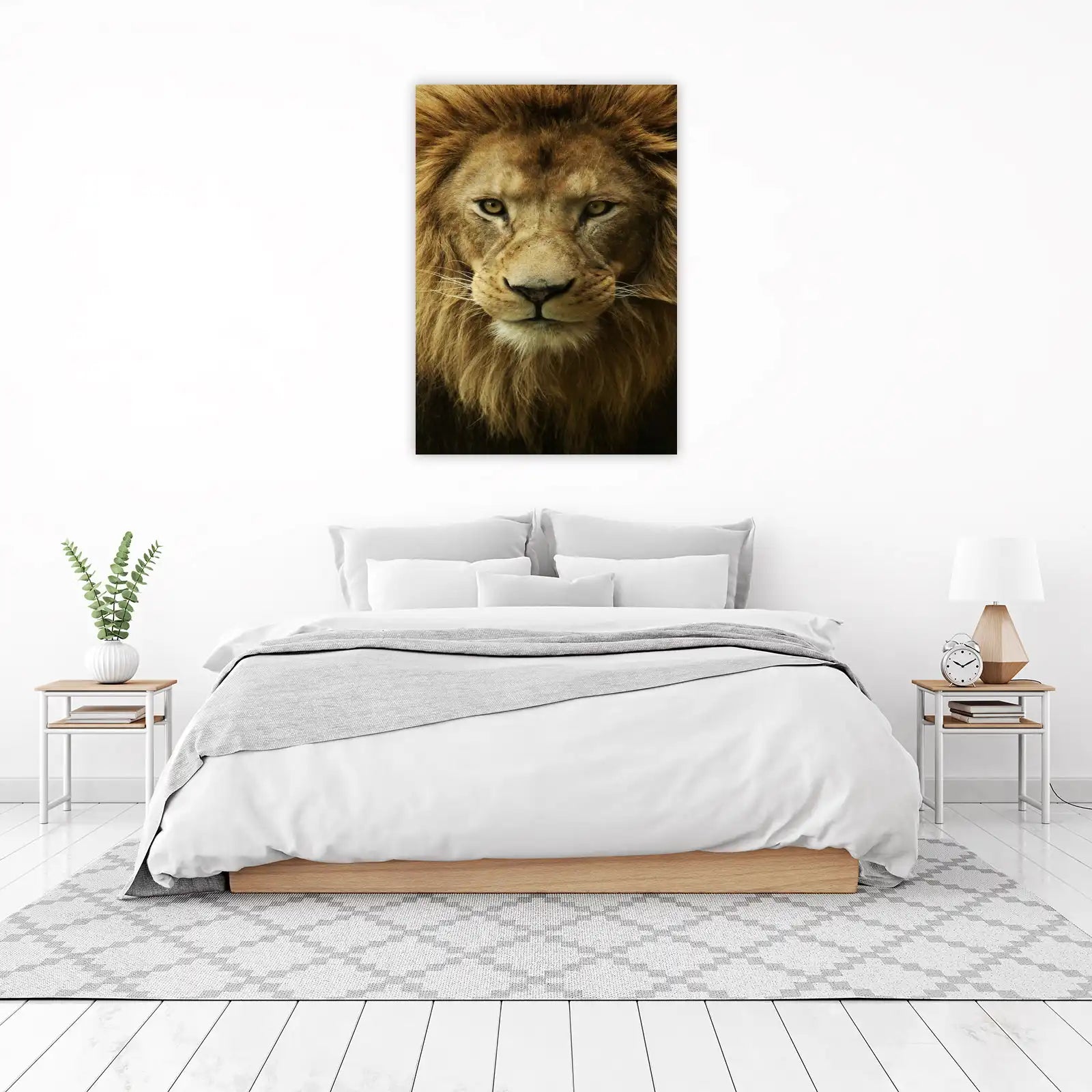 Majestic Lion Portrait Wall Art | Wildlife Art