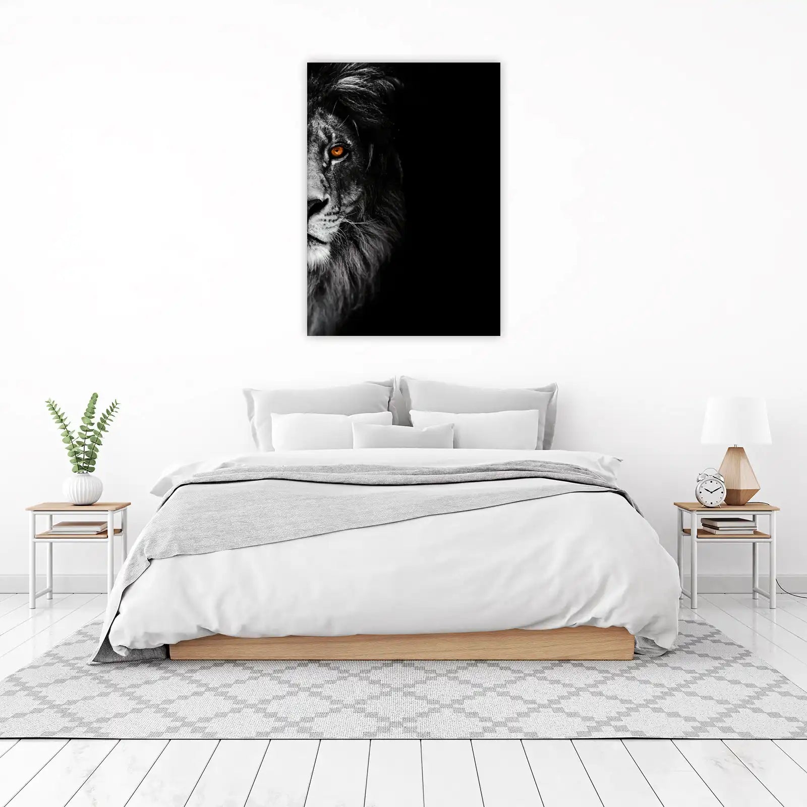 Intense Lion Eye Black & White Wall Art