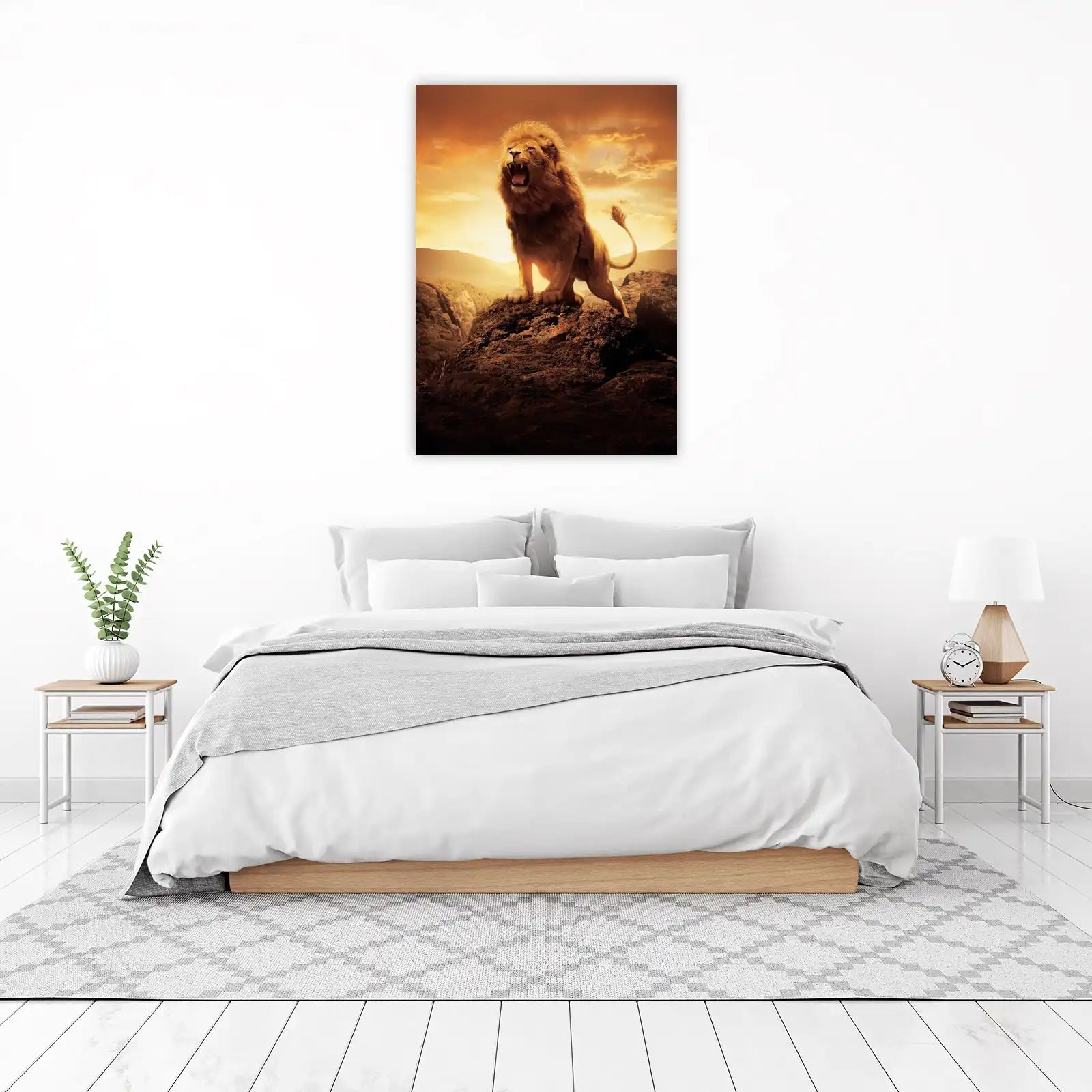 Majestic Lion Roaring Wall Art - Animal Art