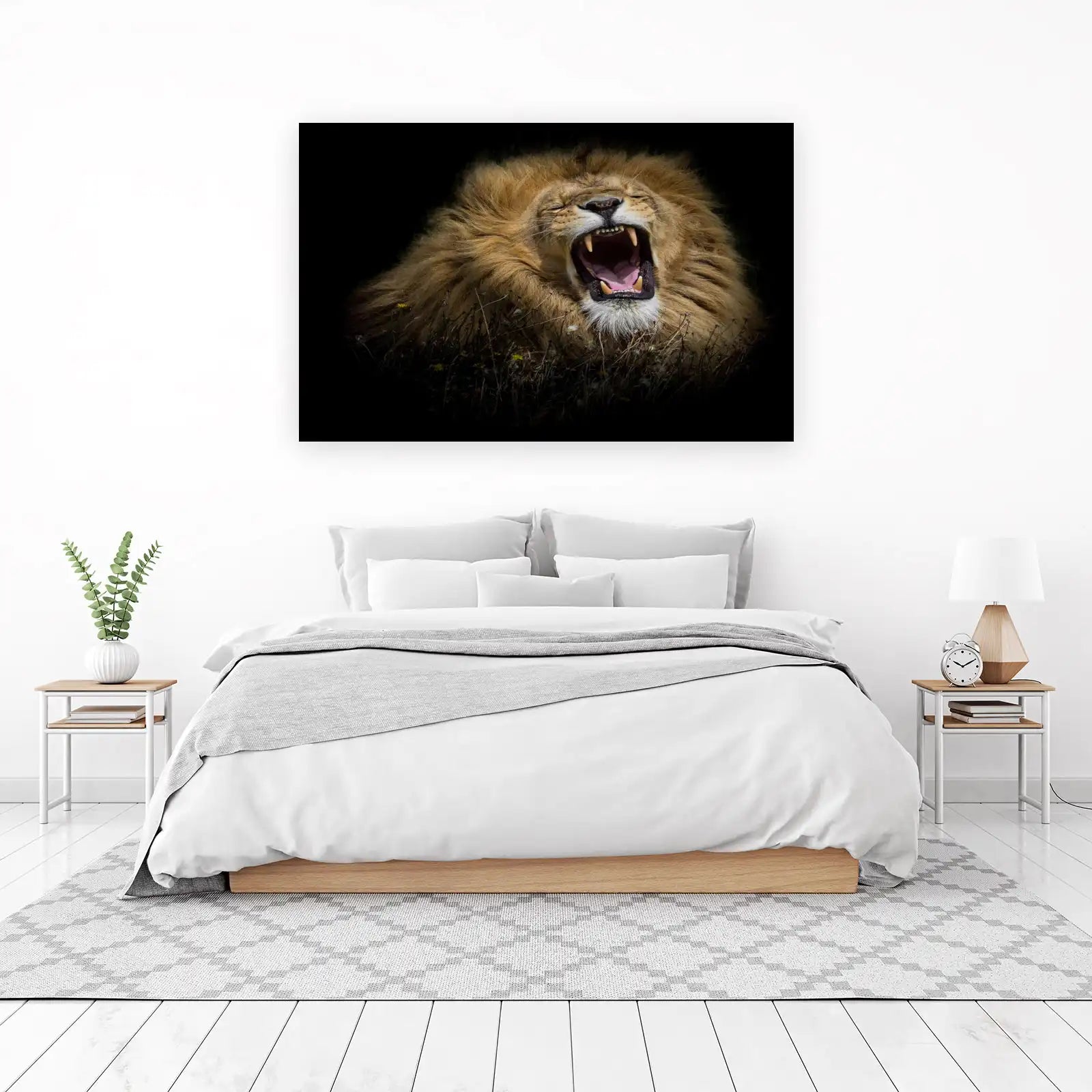 Majestic Lion Roaring Wild Nature Wall Art