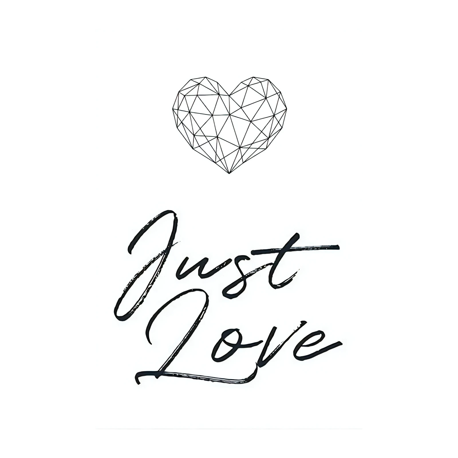 Geometric Heart "Just Love" Quote Wall Art
