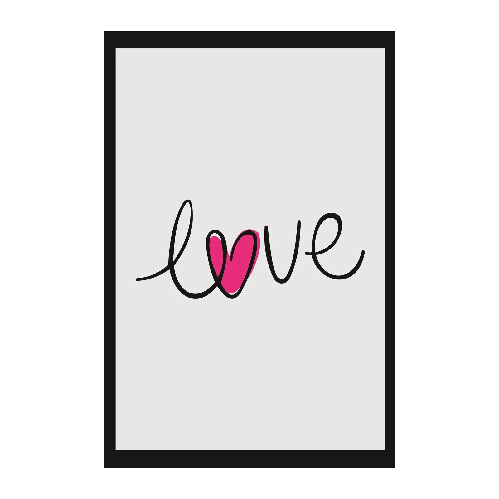 Modern Love Heart Script Wall Art