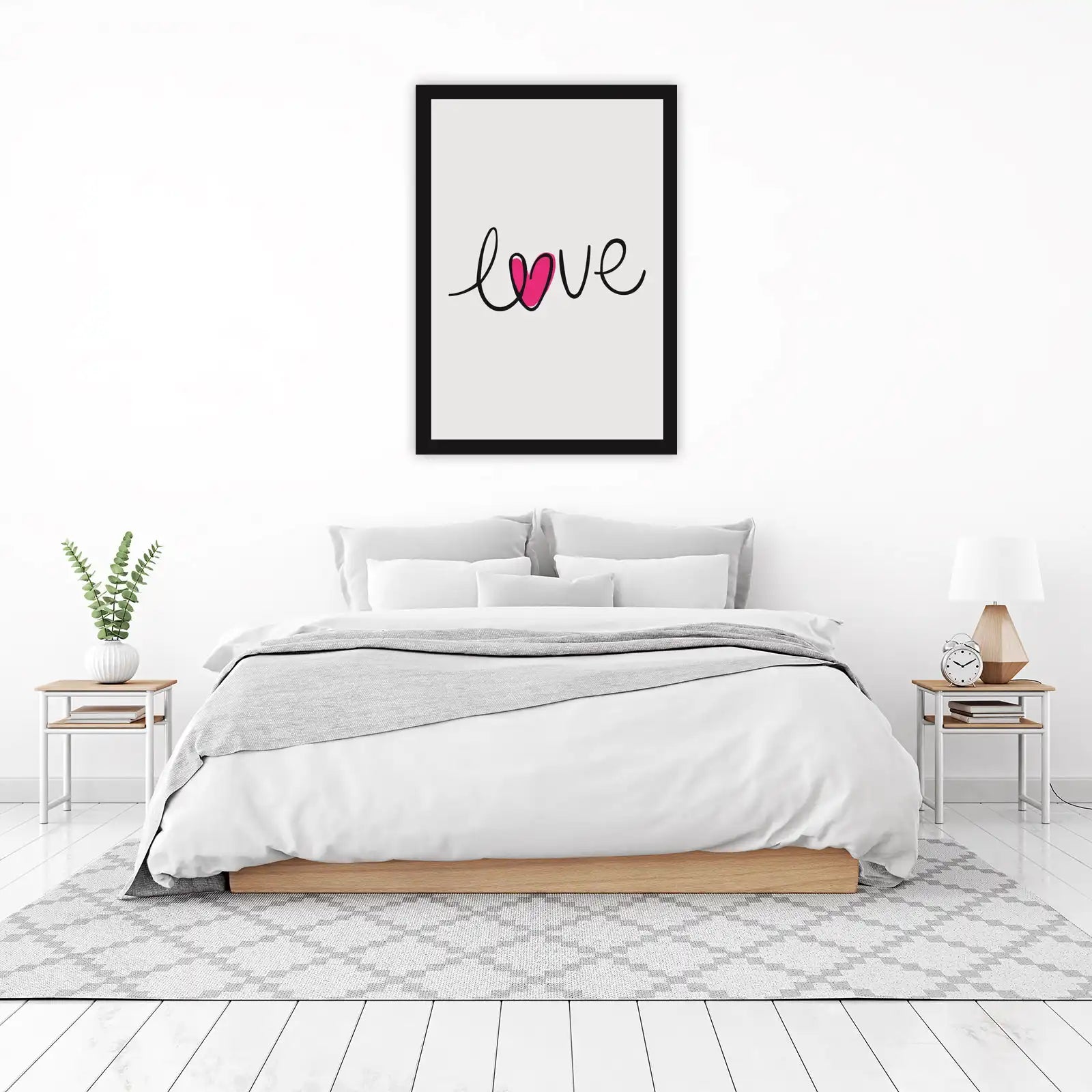 Modern Love Heart Script Wall Art
