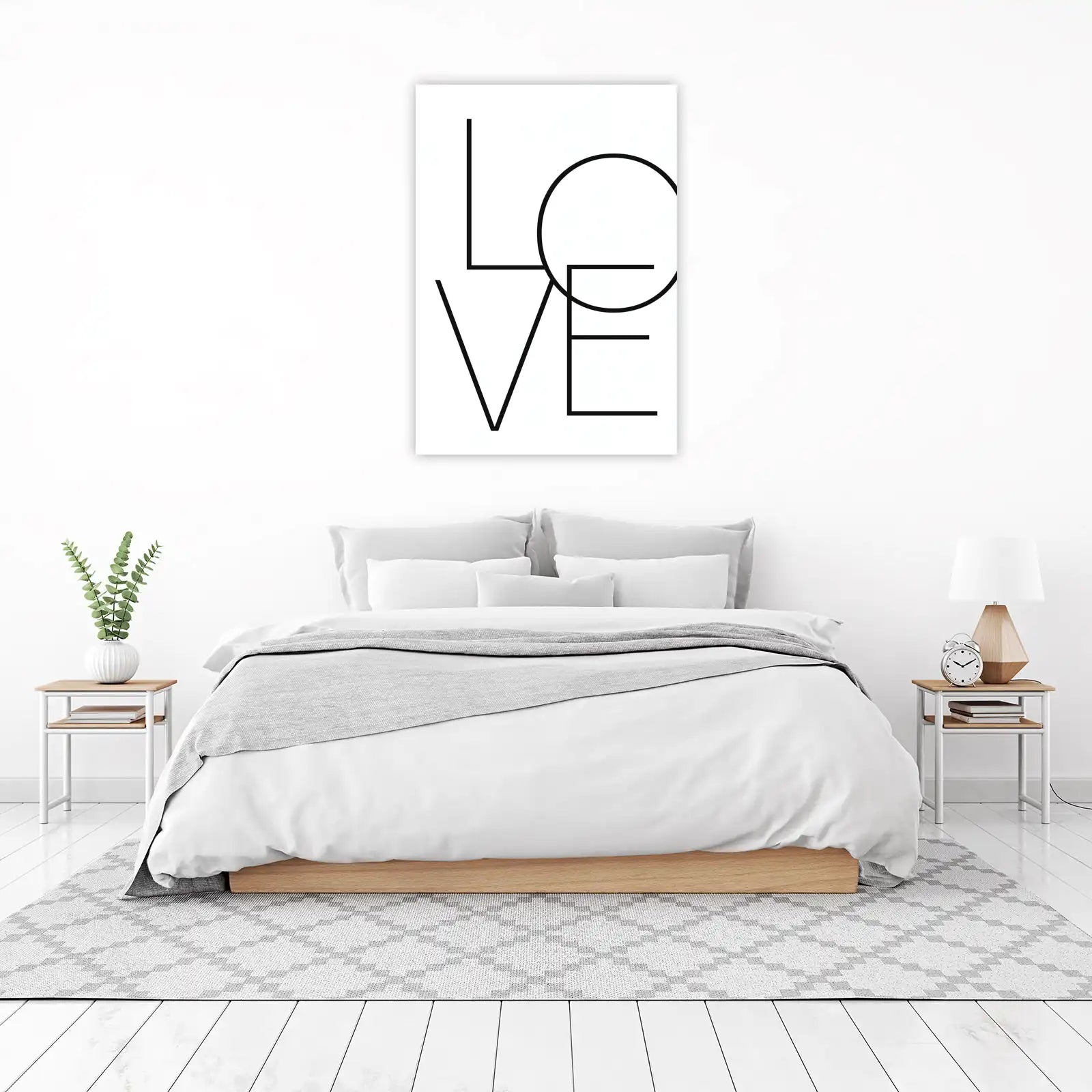 Modern Minimalist LOVE Typography Wall Art