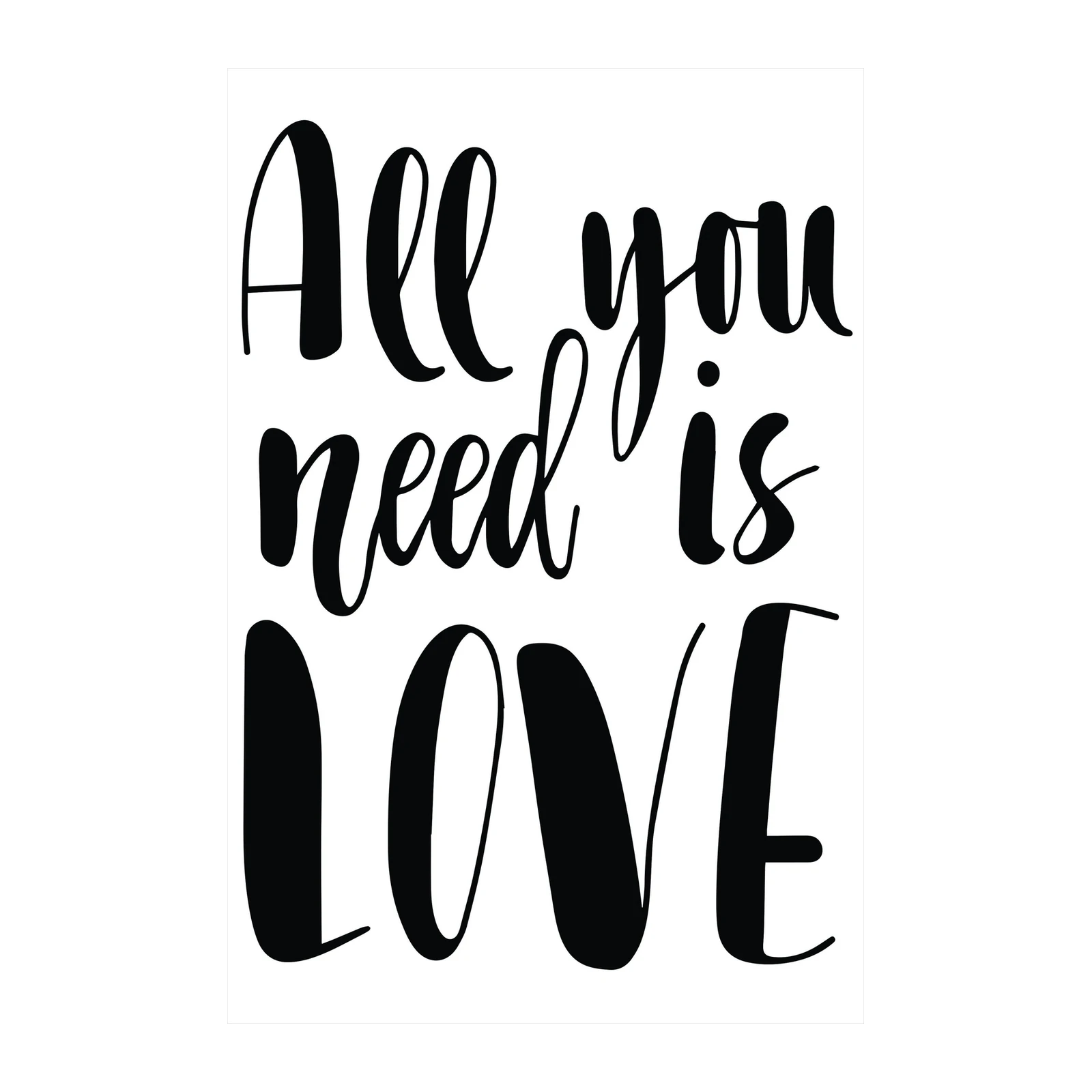 All You Need Is Love | Modern Typography Wall Art