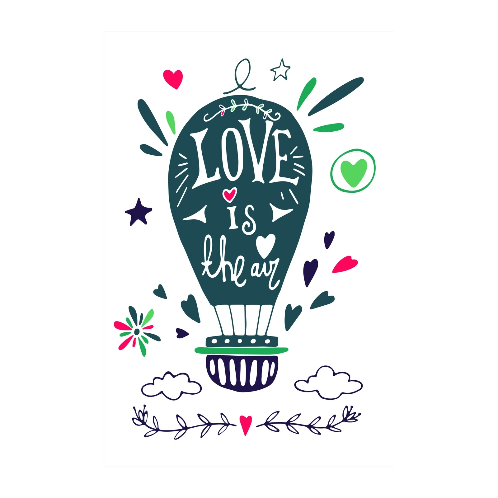 Love is in the Air Hot Air Balloon Wall Art