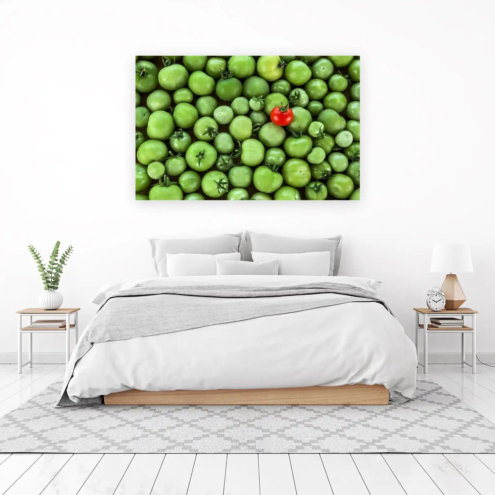 Vibrant Green Tomatoes with a Red Pop Wall Art