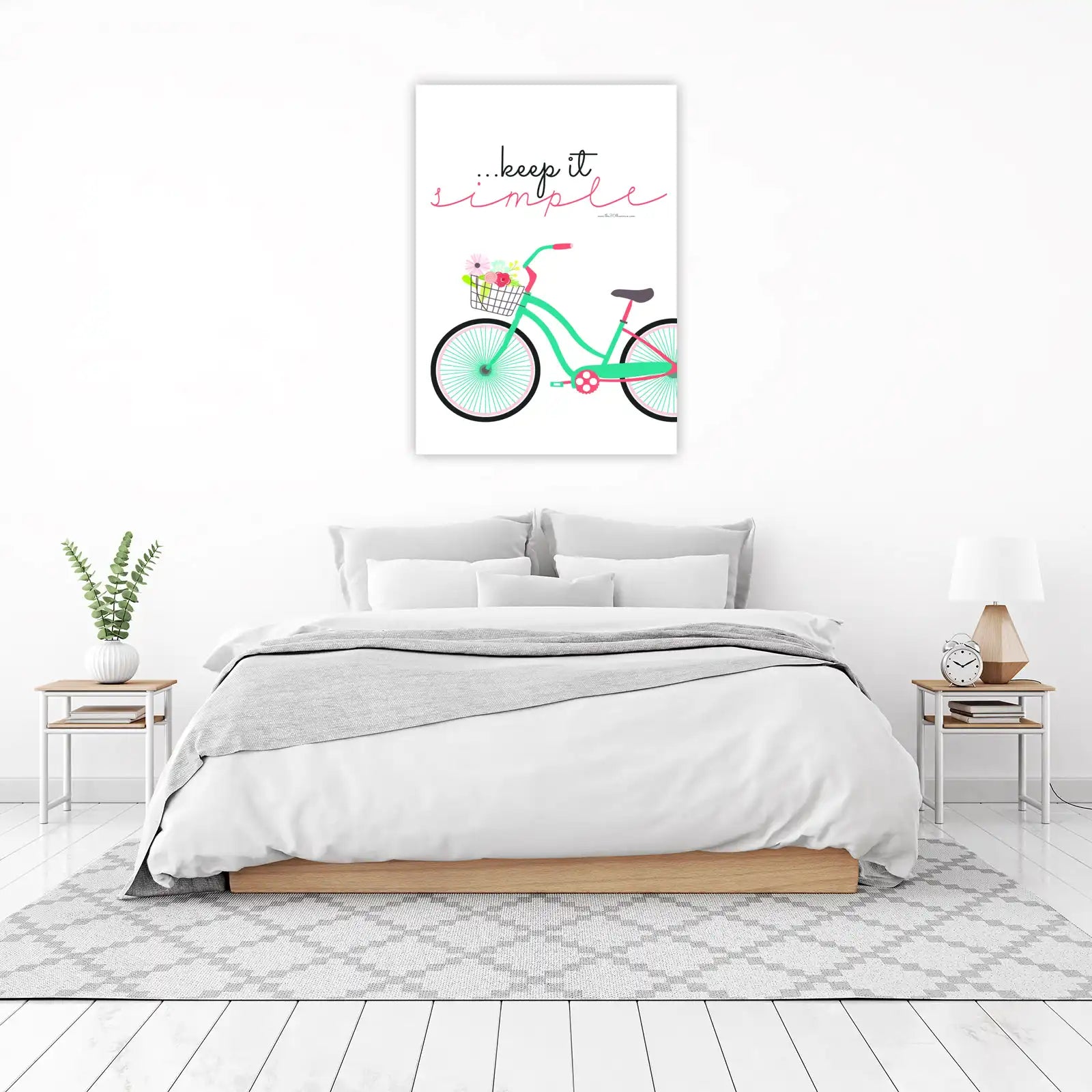 Keep It Simple Bicycle Floral Wall Art