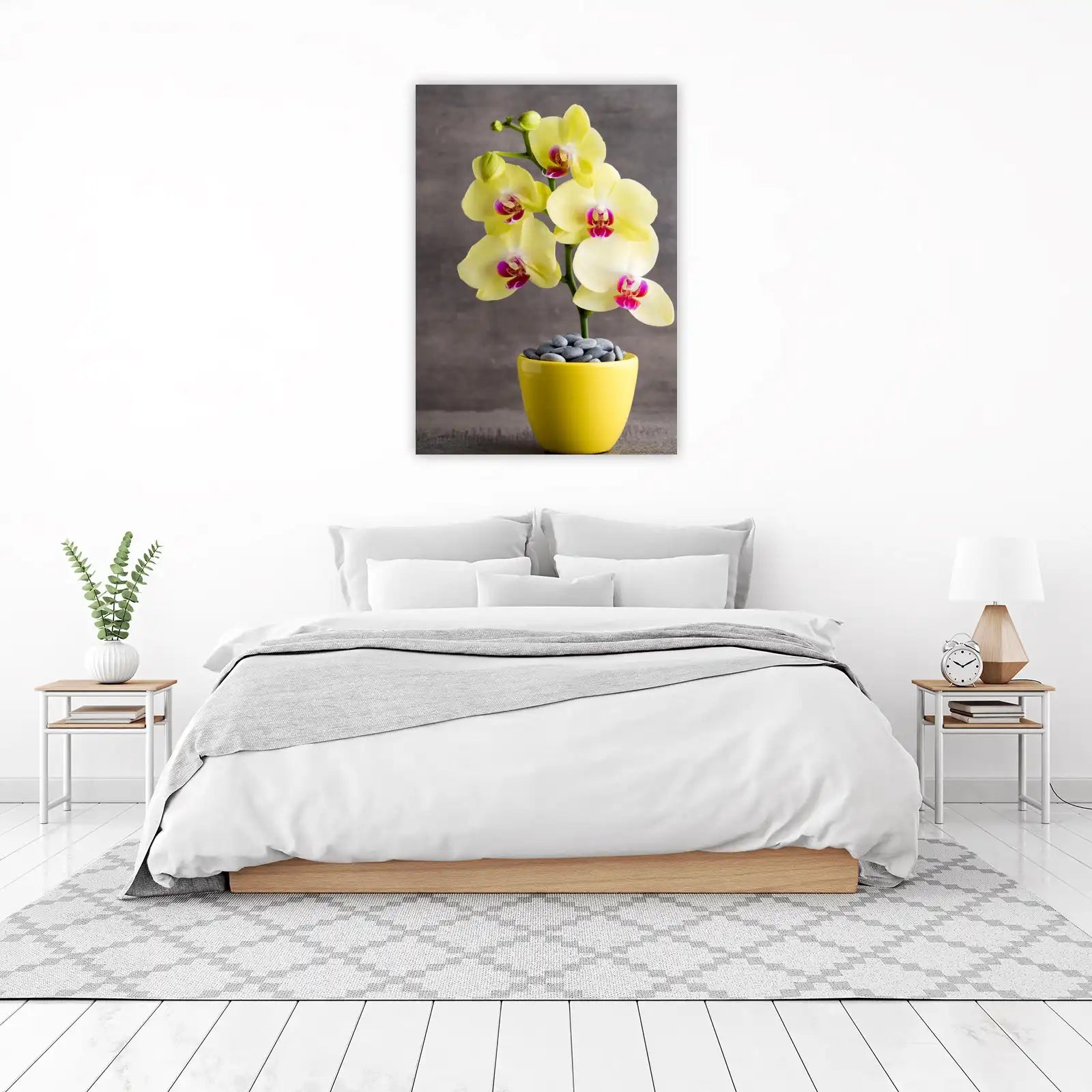 Vibrant Yellow Orchid Botanical Wall Art