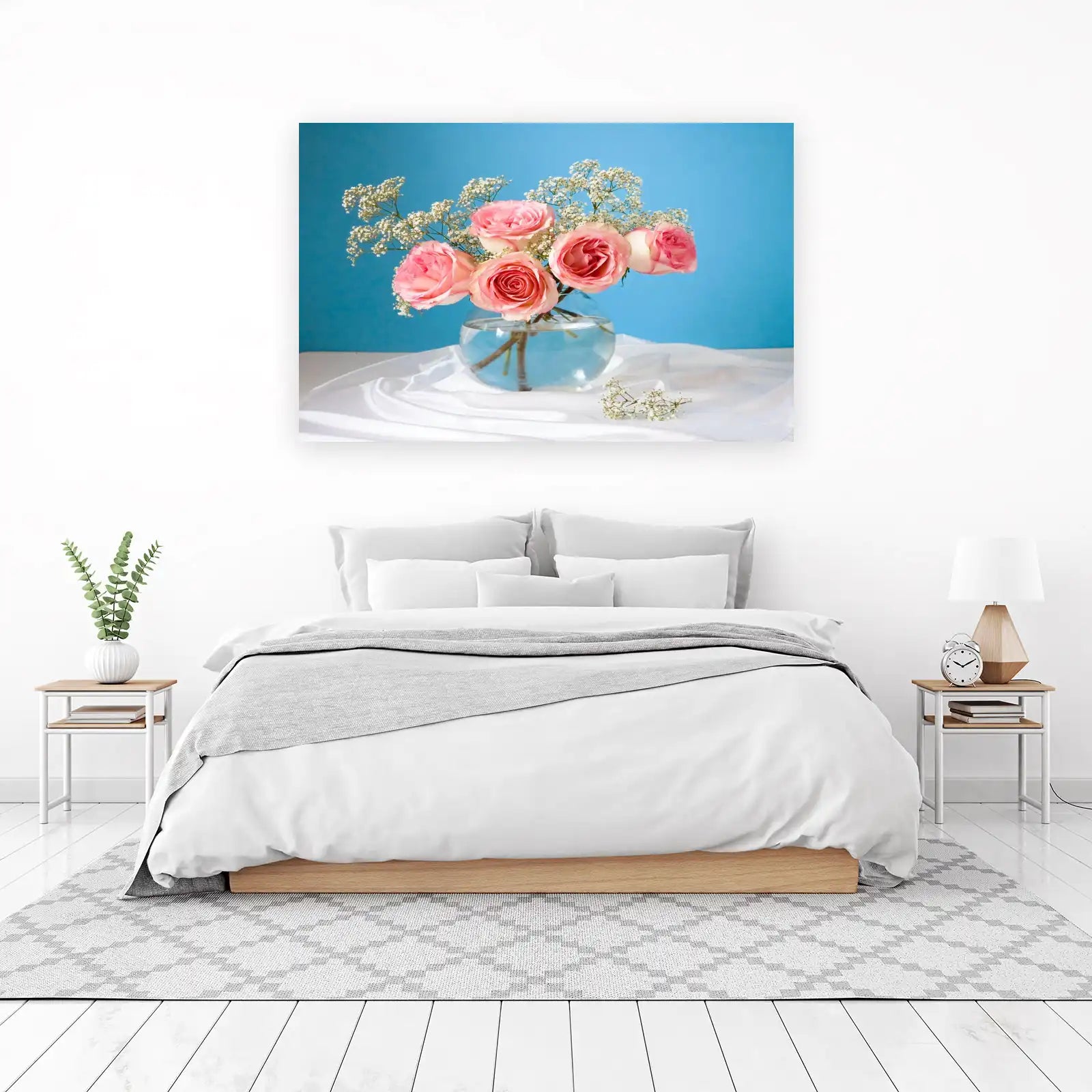 Blush Pink Roses & Baby's Breath Wall Art