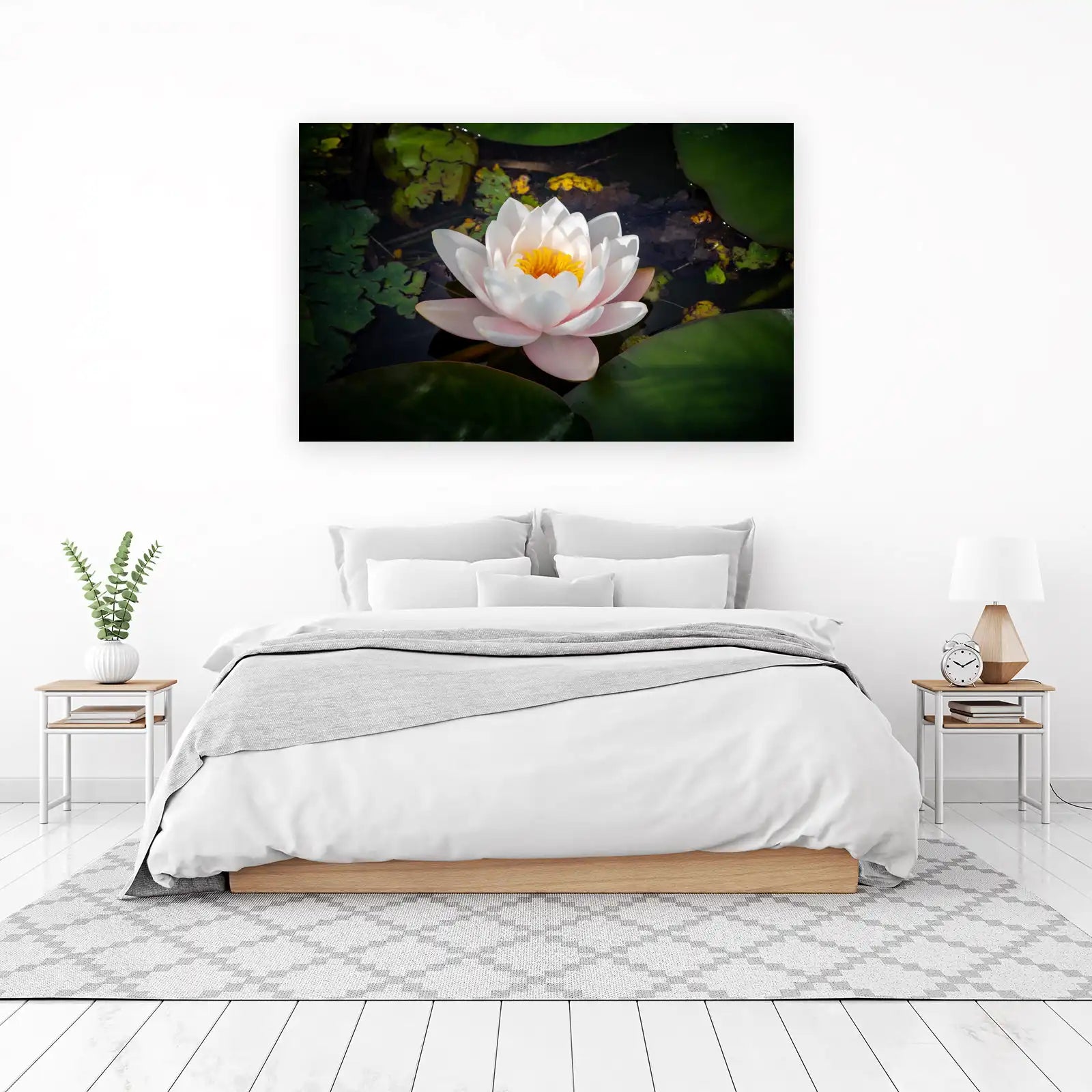 Serene White Water Lily Wall Art Art