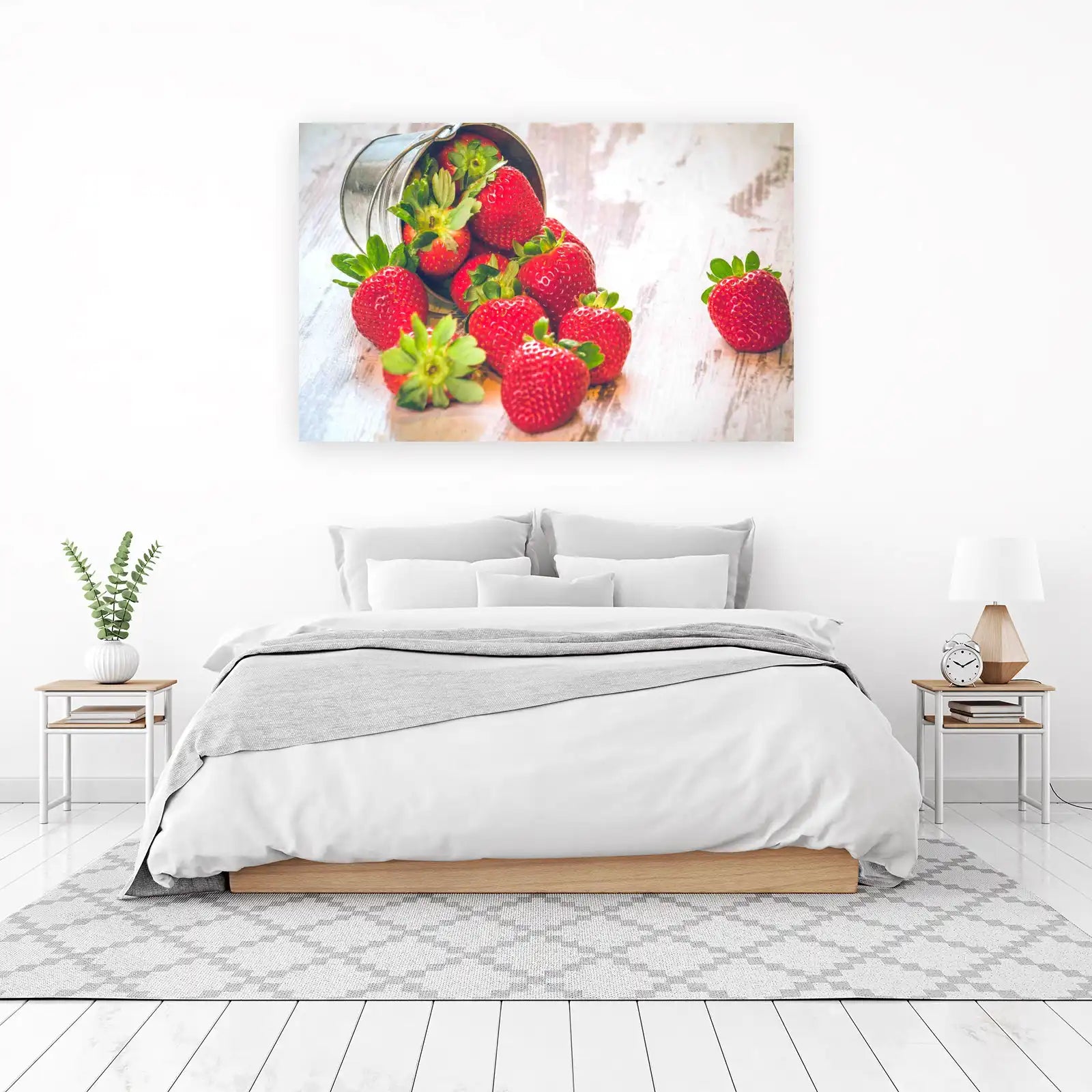 Fresh Strawberries Rustic Bucket Wall Art