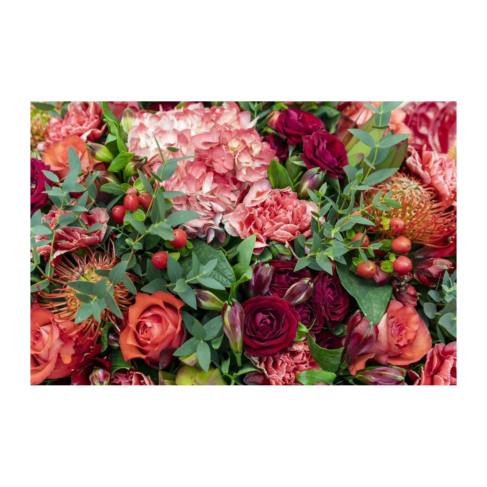 Romantic Red Floral Burst Wall Art