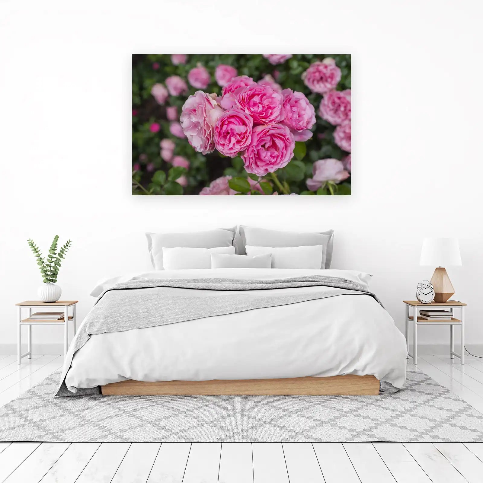 Pink Rose Garden Floral Wall Art