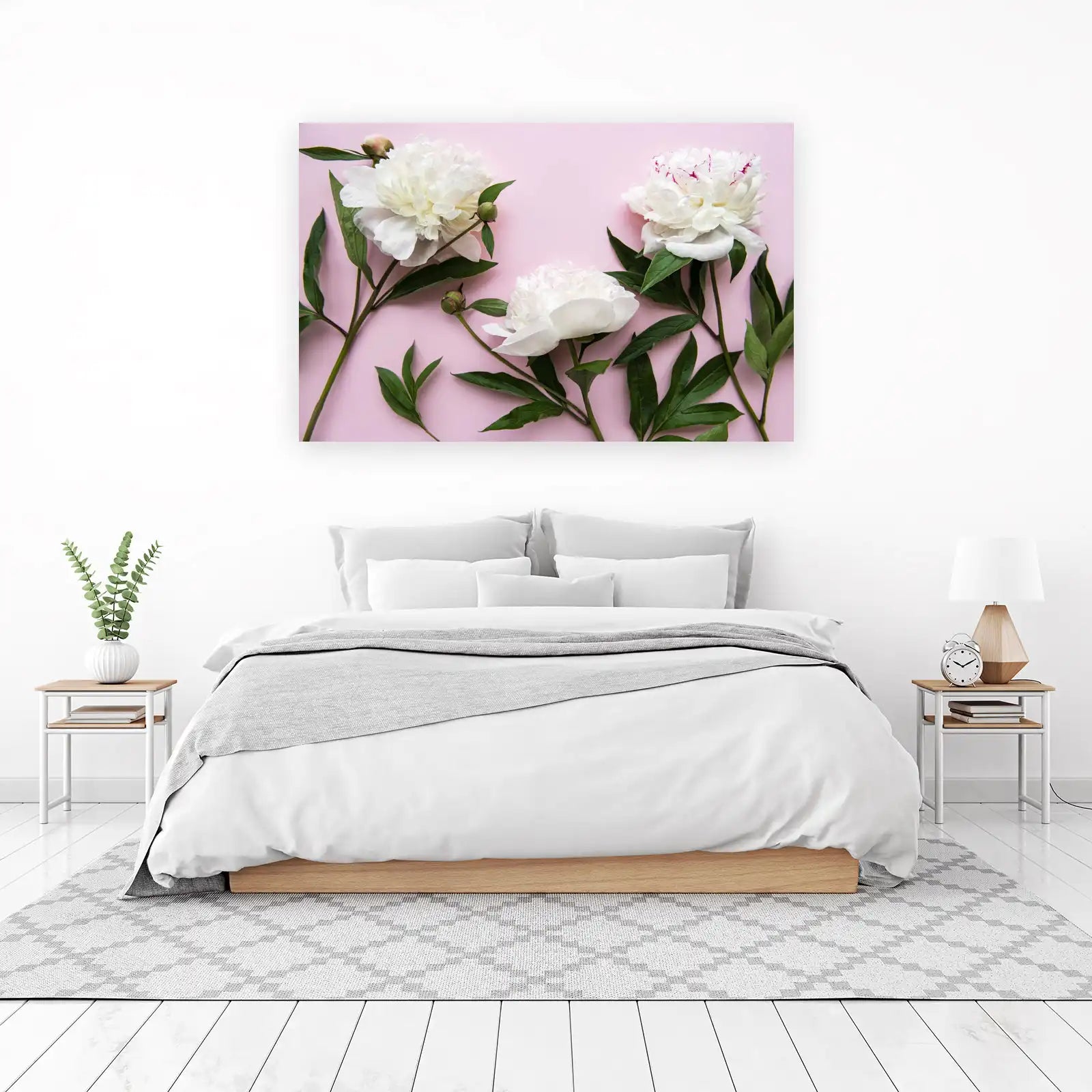Elegant White Peonies Floral Wall Art