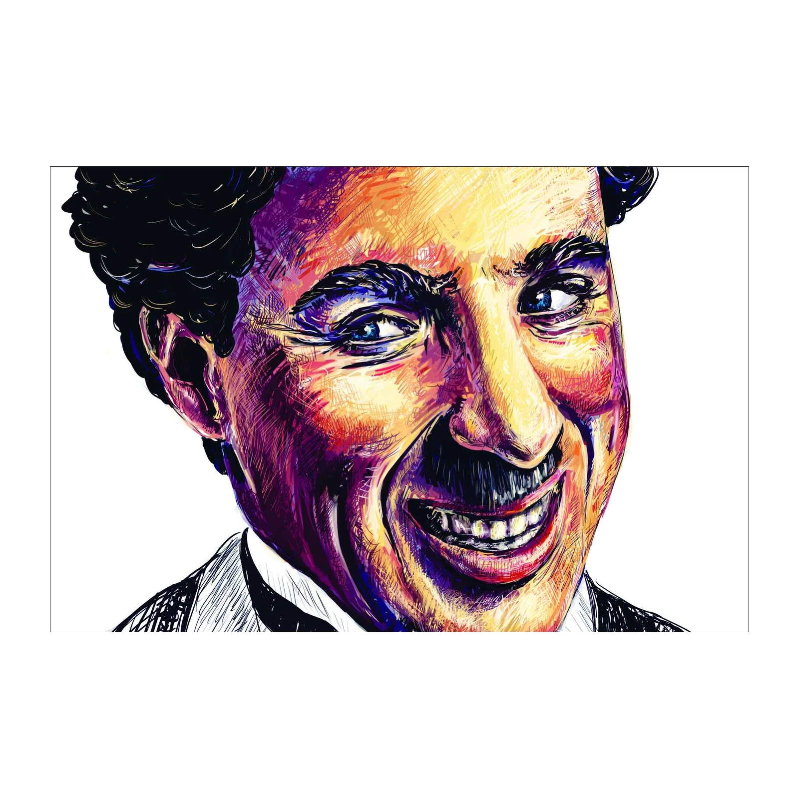 Vibrant Charlie Chaplin Pop Art Wall Art