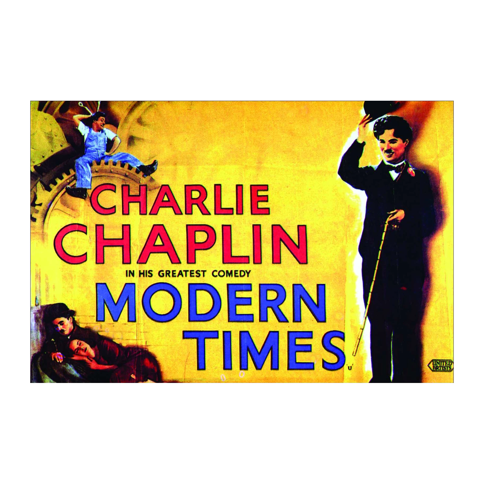 Charlie Chaplin Modern Times Vintage Movie Poster Wall Art