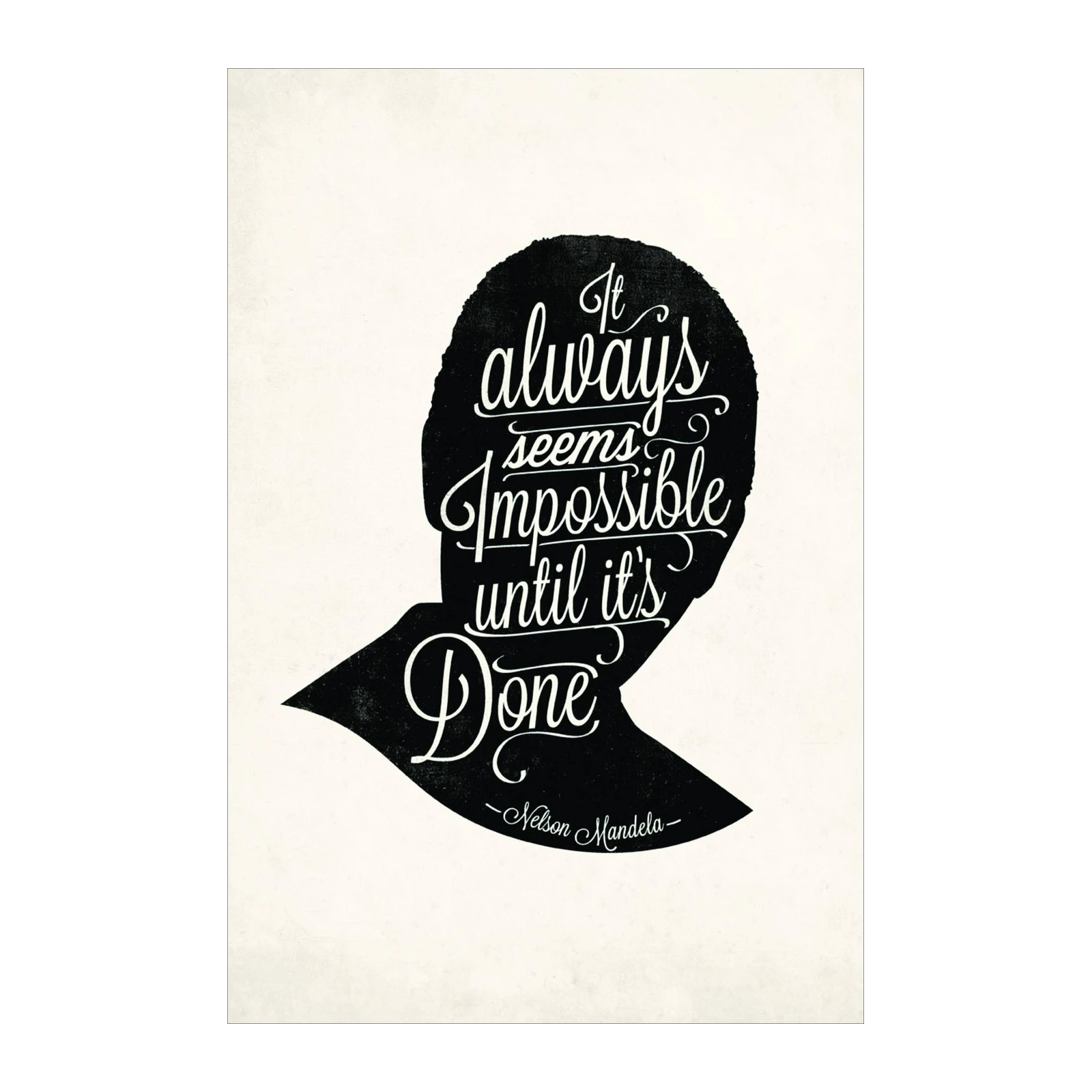 Nelson Mandela Quote "Impossible" Wall Art