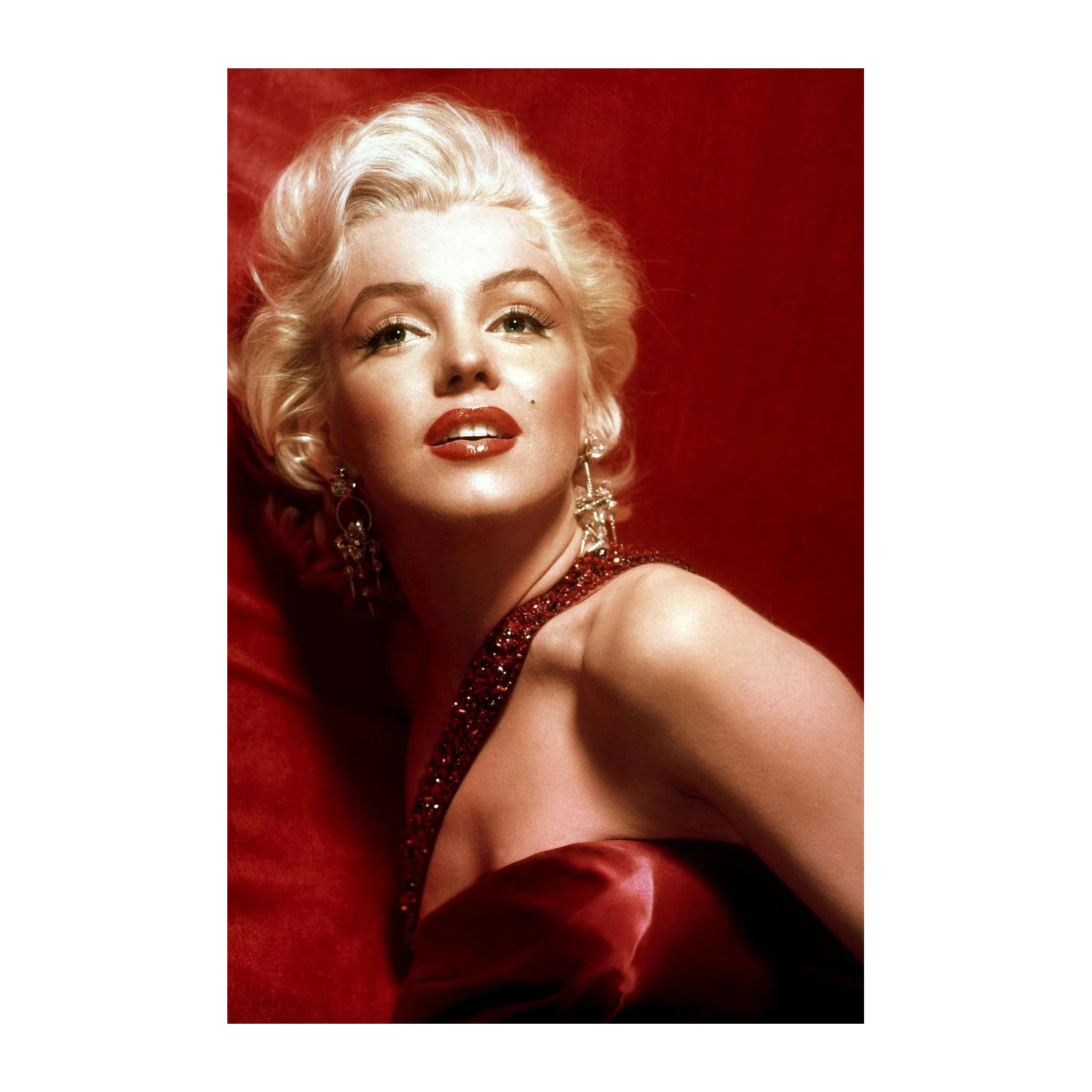 Glamorous Marilyn Monroe Red Dress Wall Art