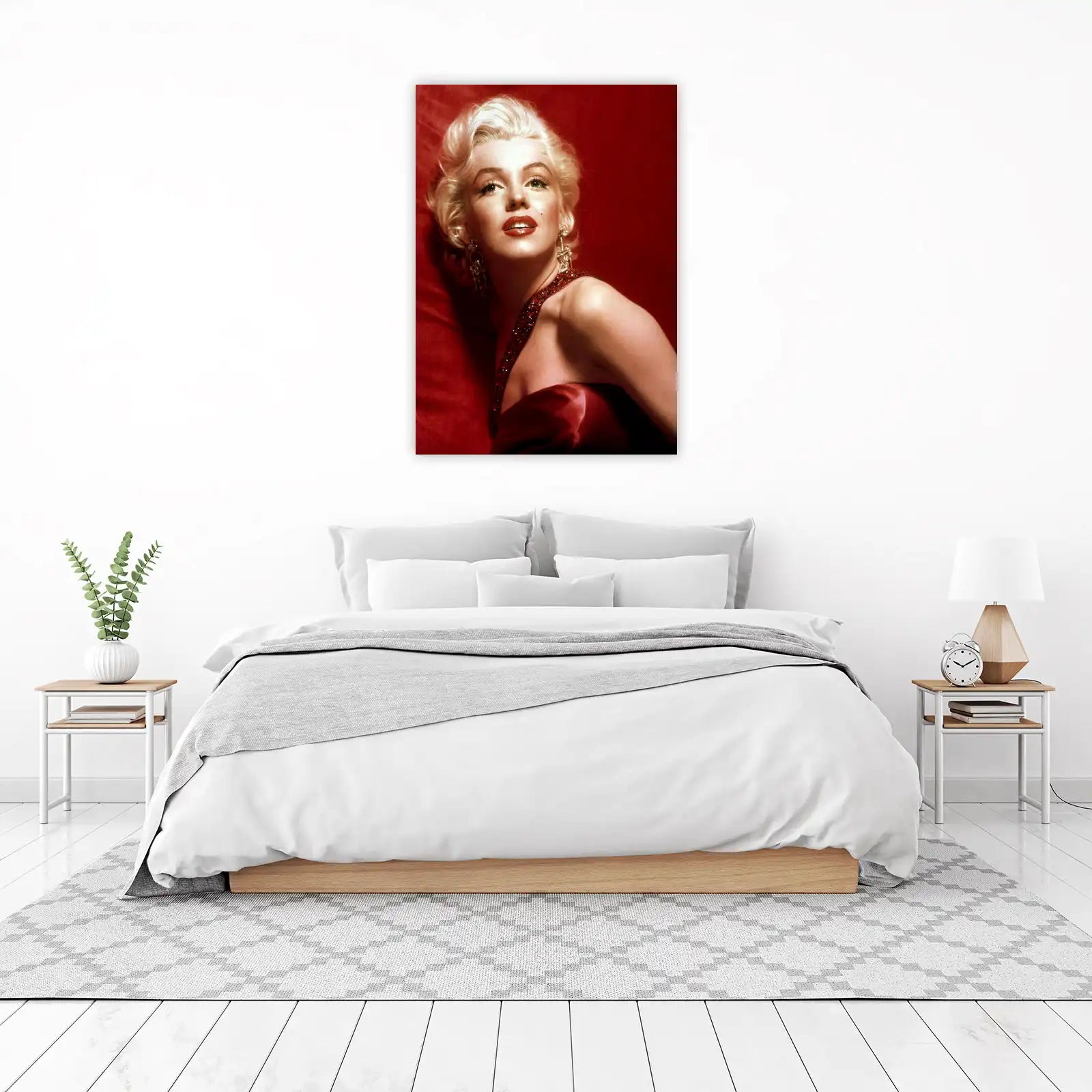 Glamorous Marilyn Monroe Red Dress Wall Art
