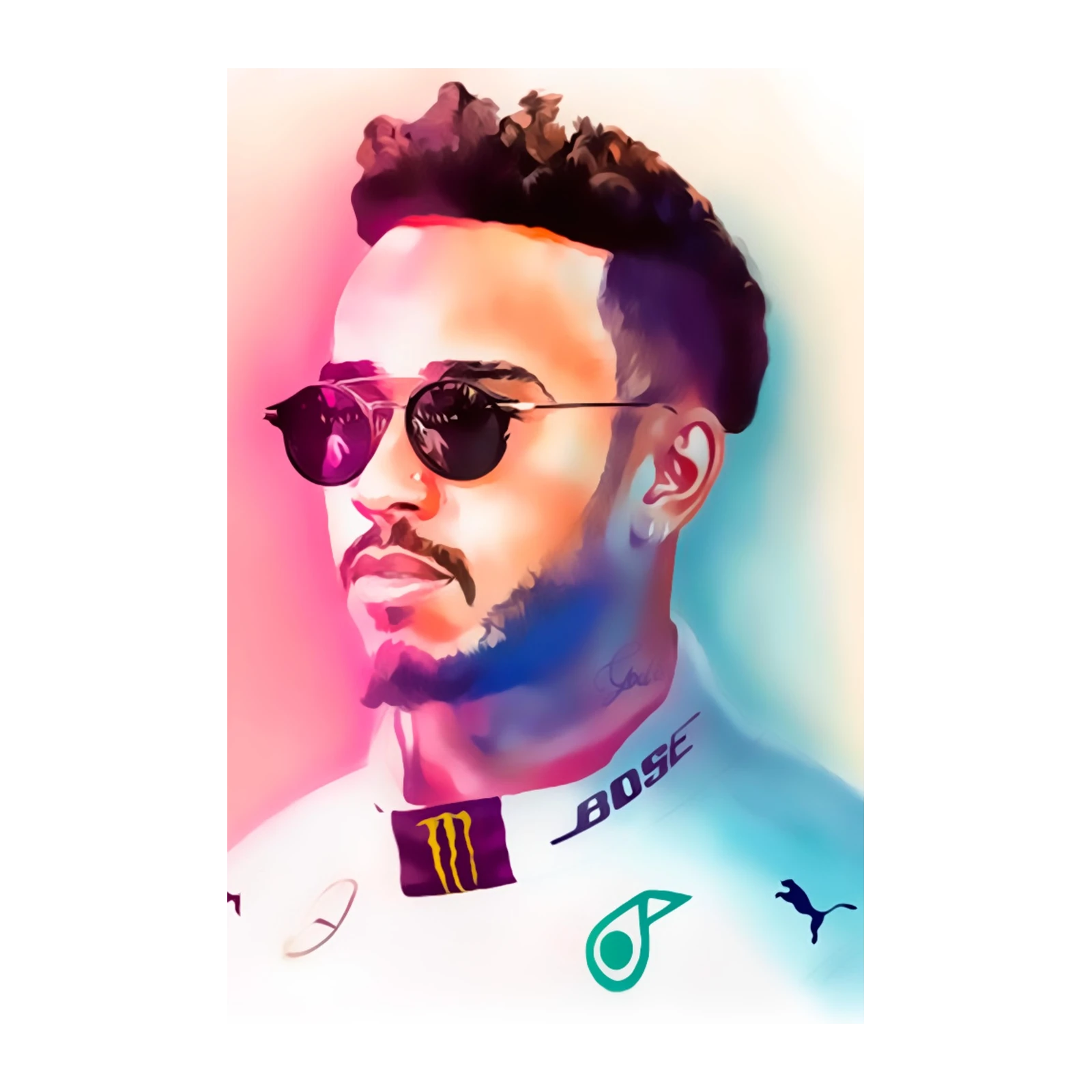 Dynamic Portrait Lewis Hamilton Wall Art