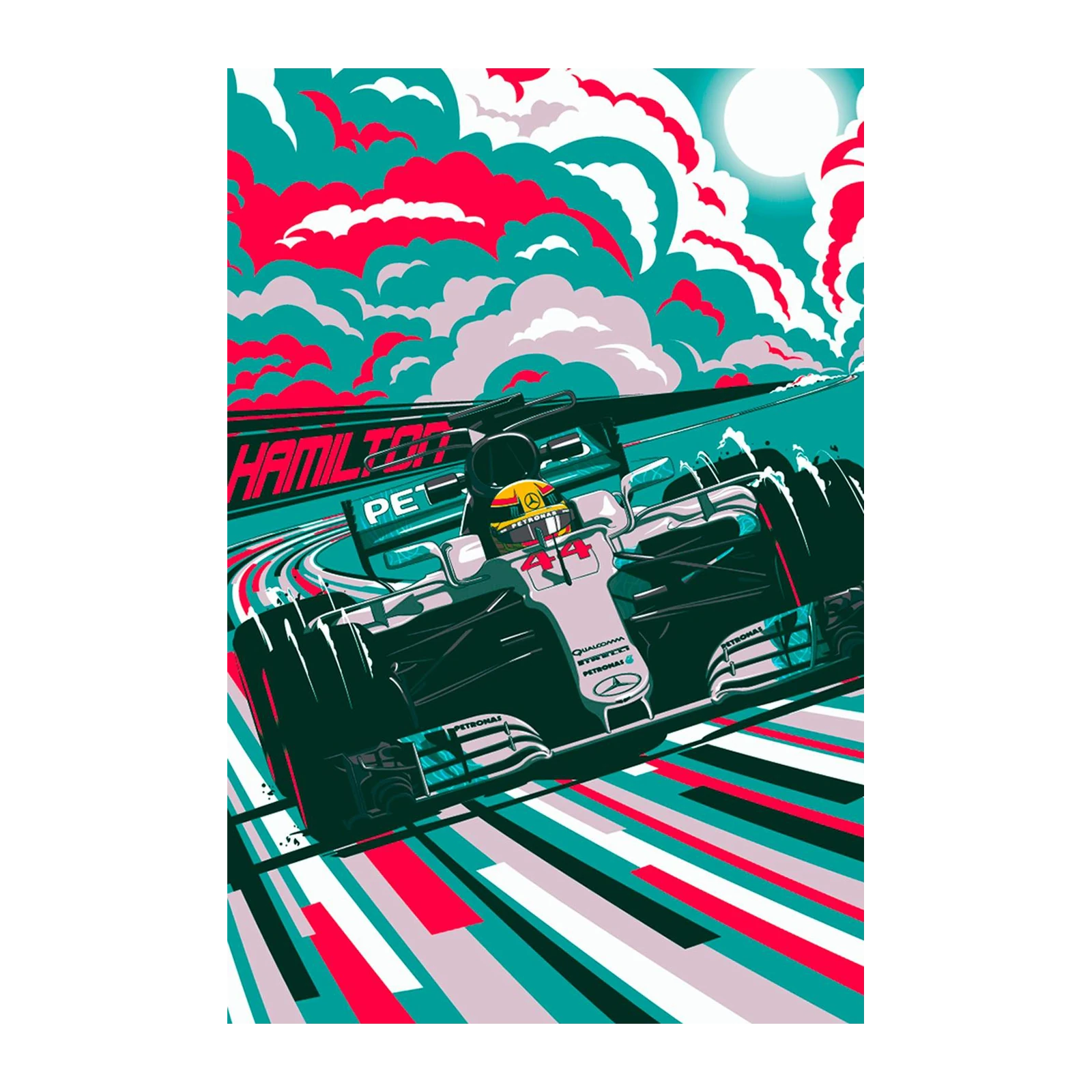 Hamilton F1 Speed Abstract Wall Art