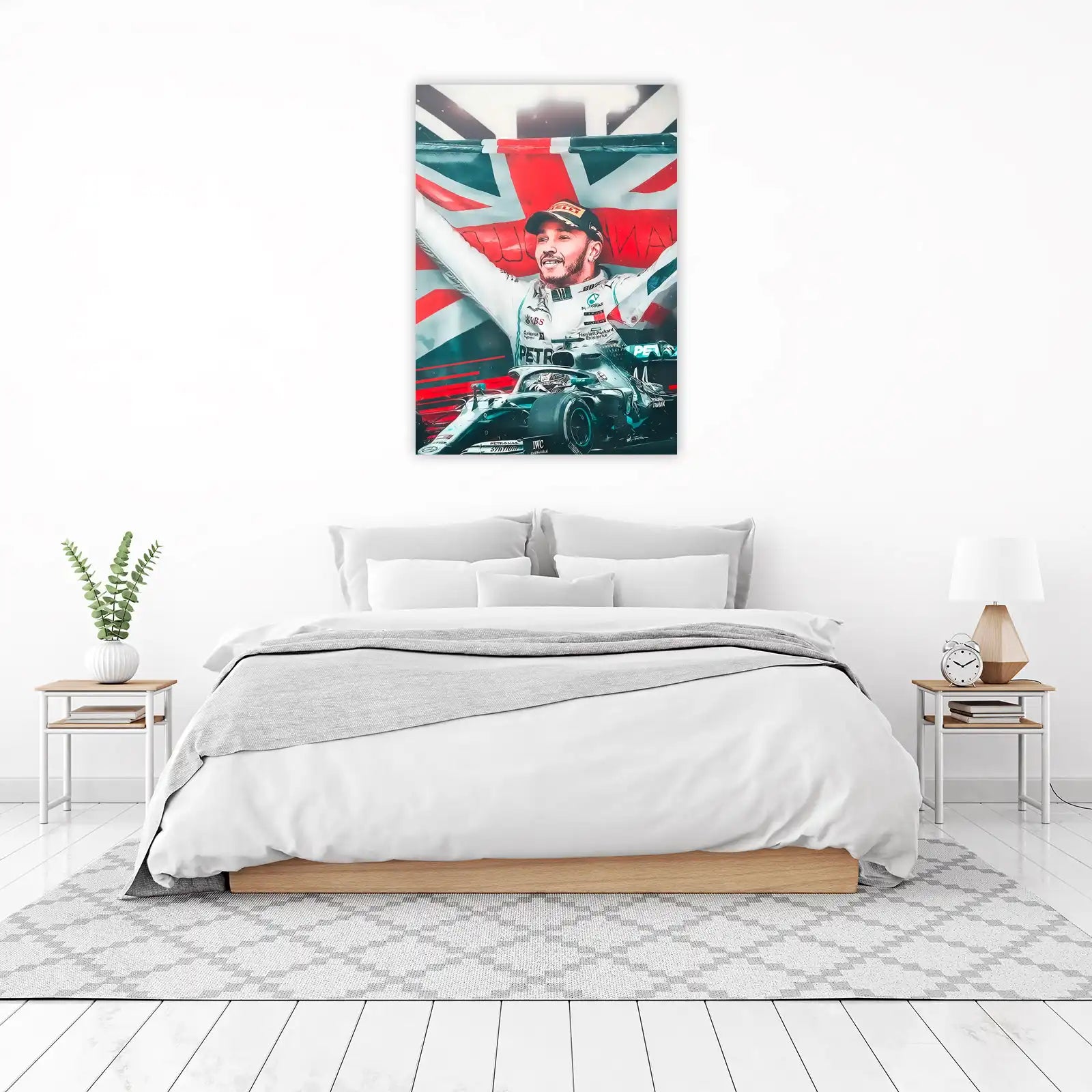 Lewis Hamilton Victory Union Jack Wall Art