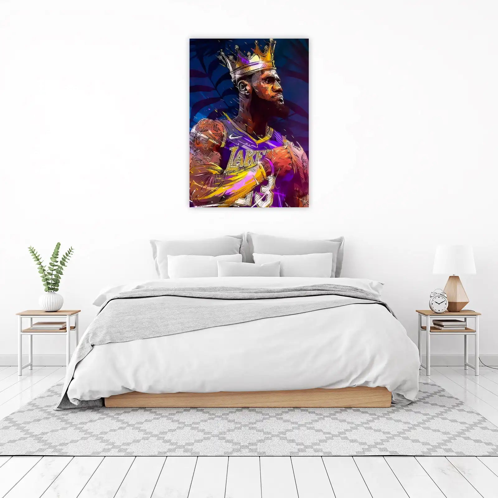 LeBron James King Crown Lakers Wall Art