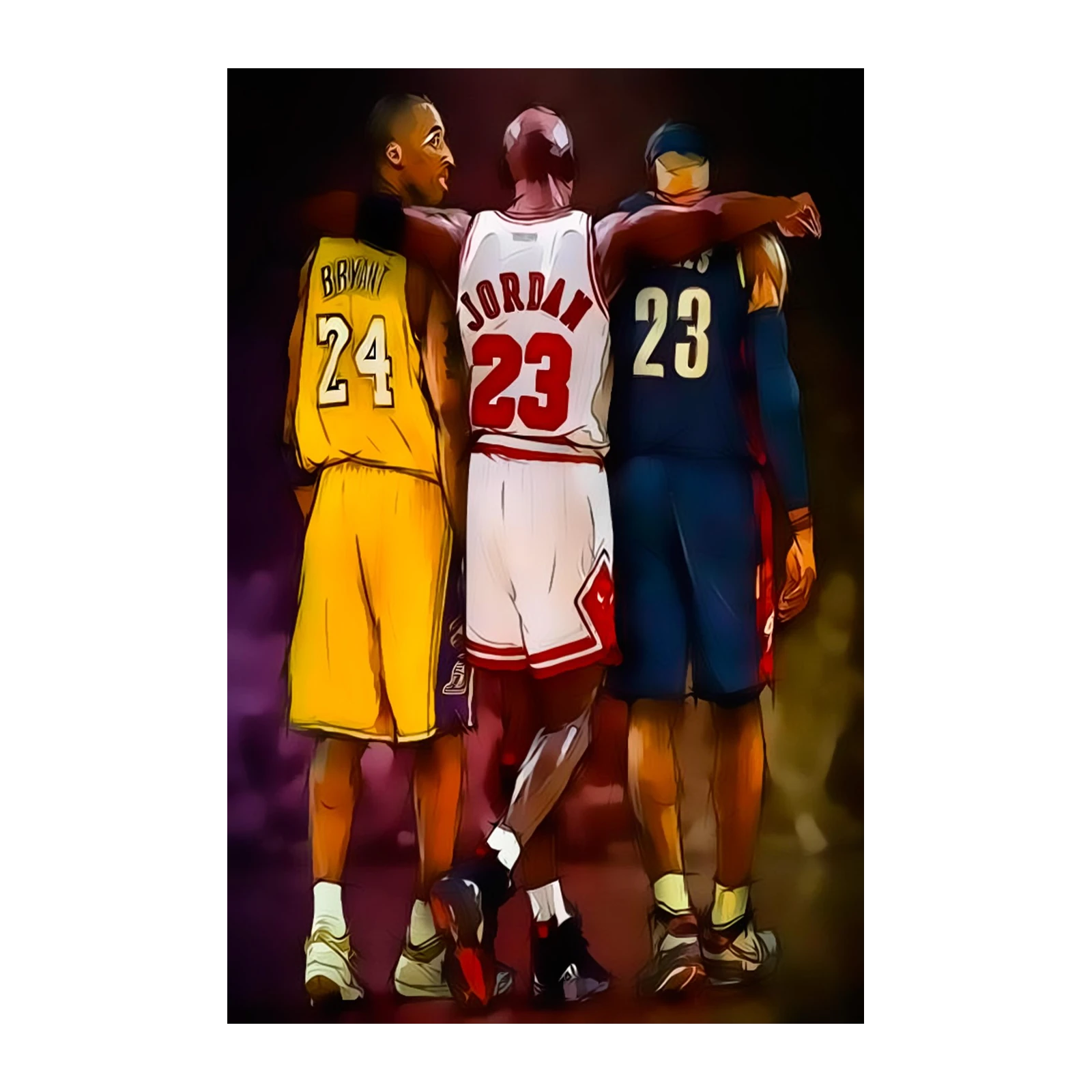 NBA Legends Kobe, Jordan, LeBron Wall Art