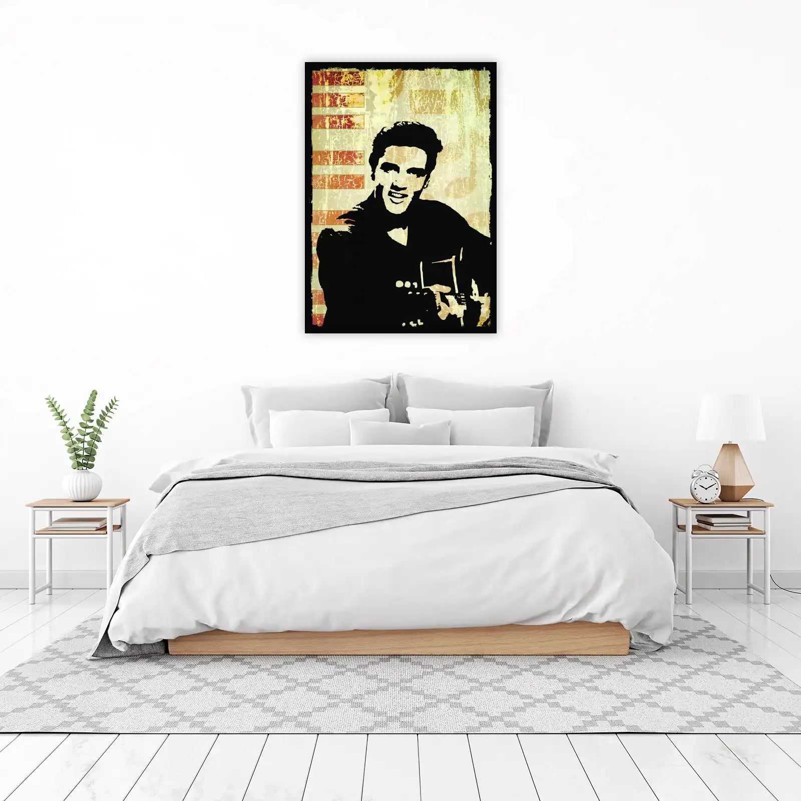 Retro Elvis Presley Guitarist Wall Art