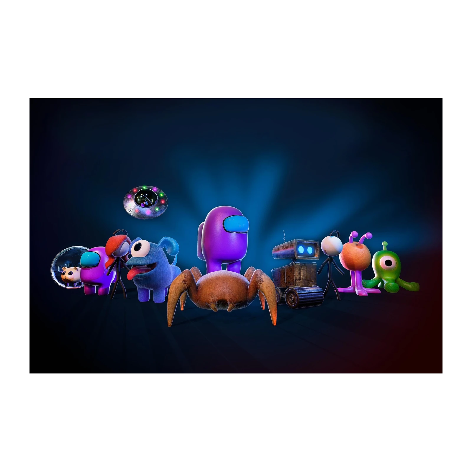 Fun Sci-Fi Characters & UFO Wall Art