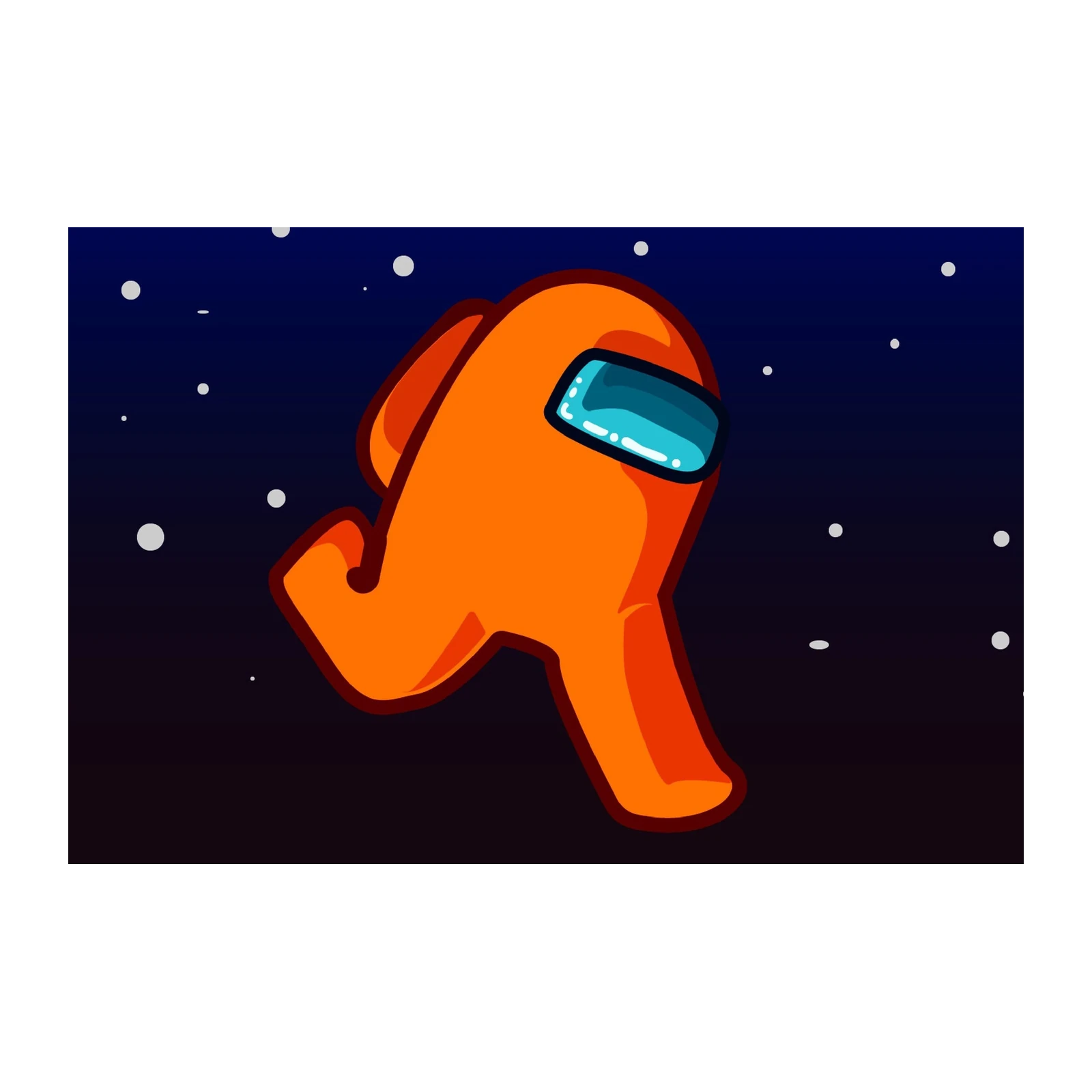 Vibrant Orange Astronaut Running in Space Wall Art