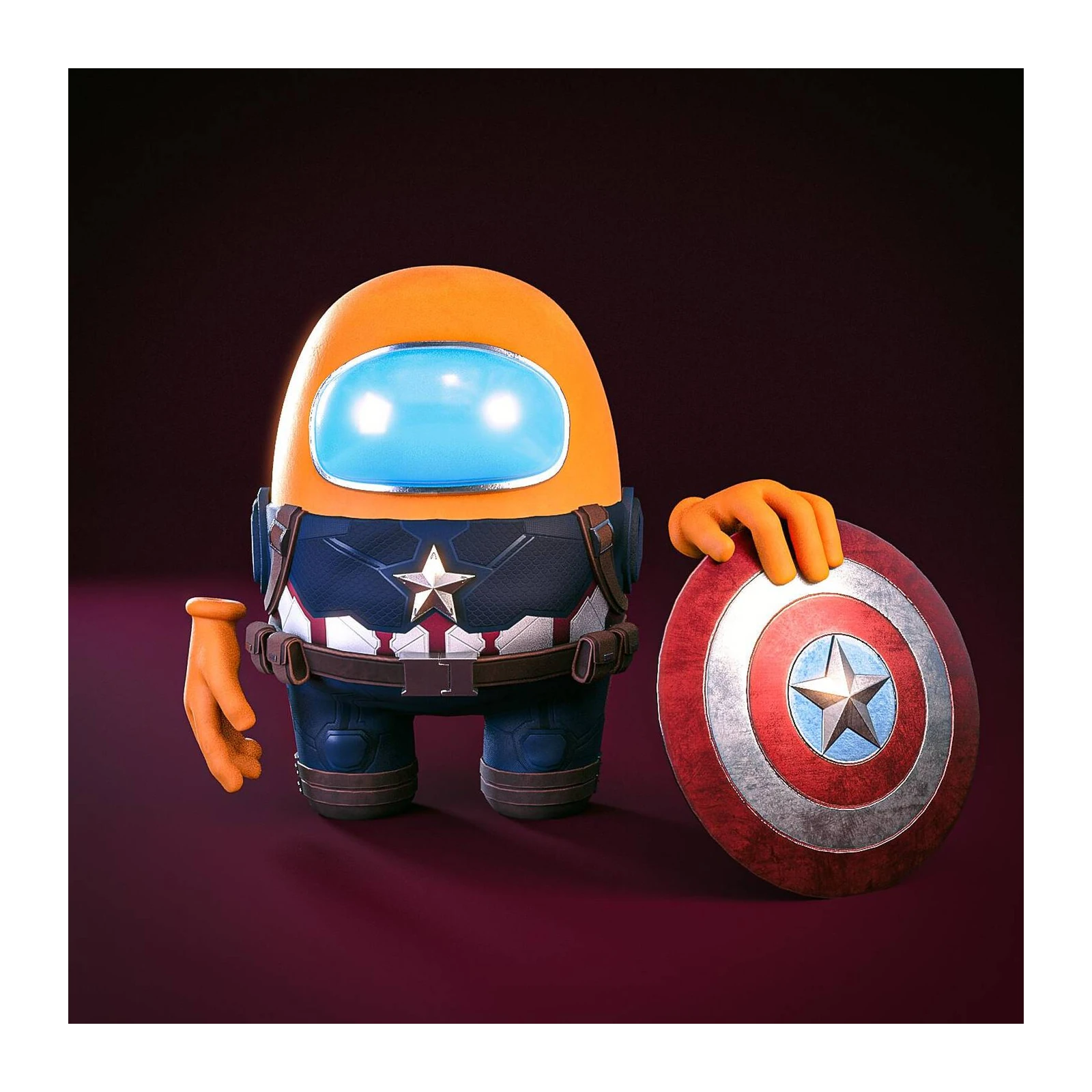 Captain America Among Us Orange Wall Art