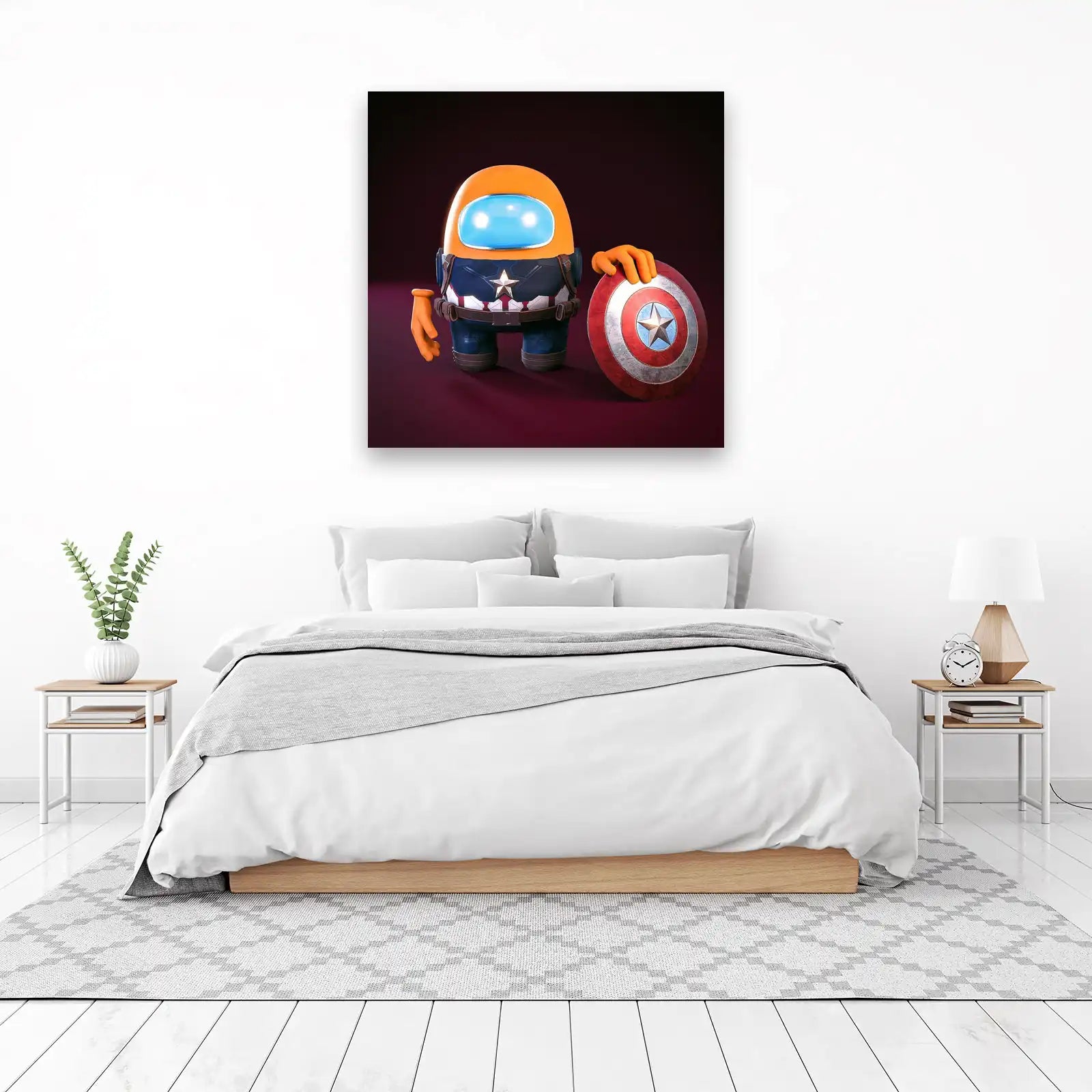 Captain America Among Us Orange Wall Art