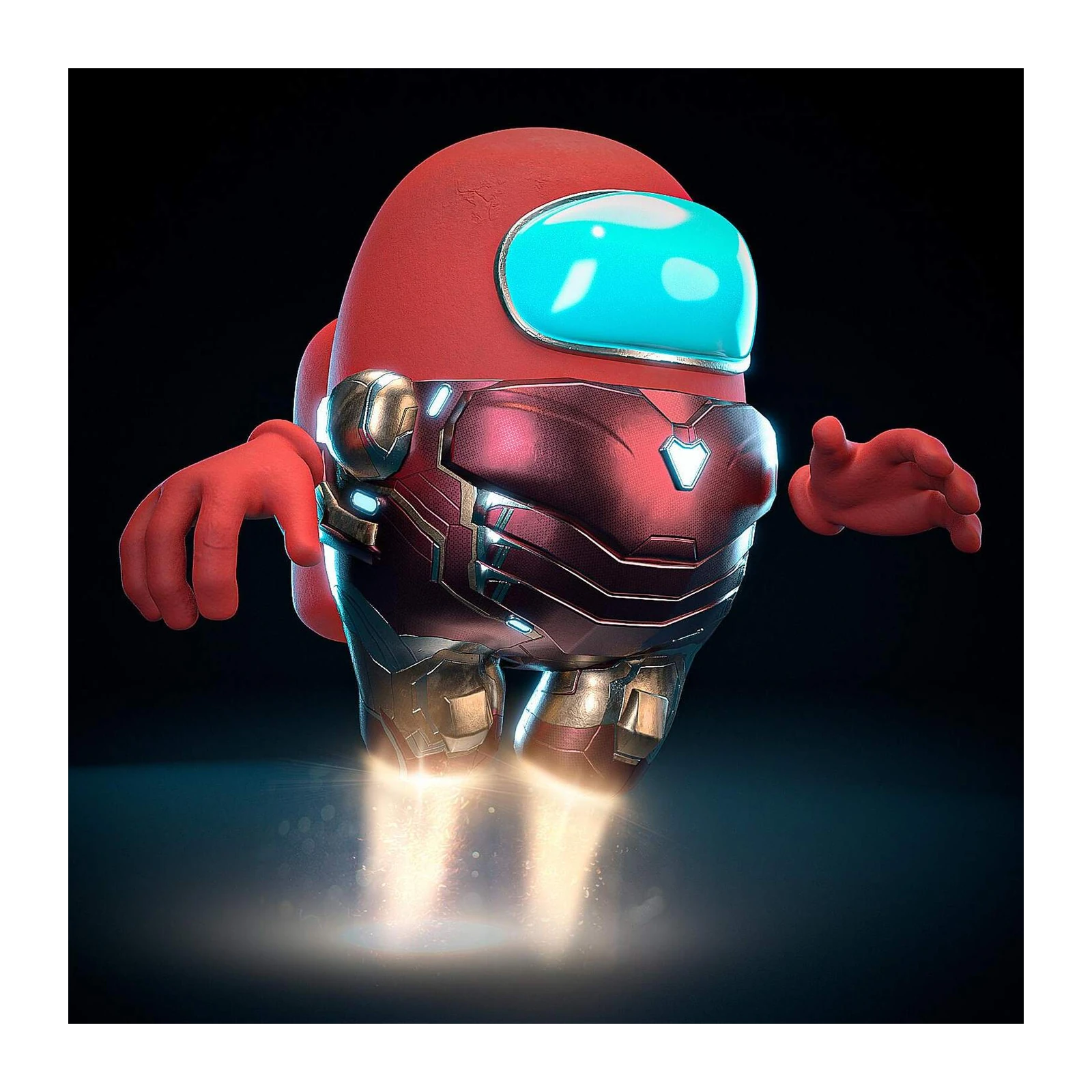 Iron Man Among Us Flying Red Wall Art