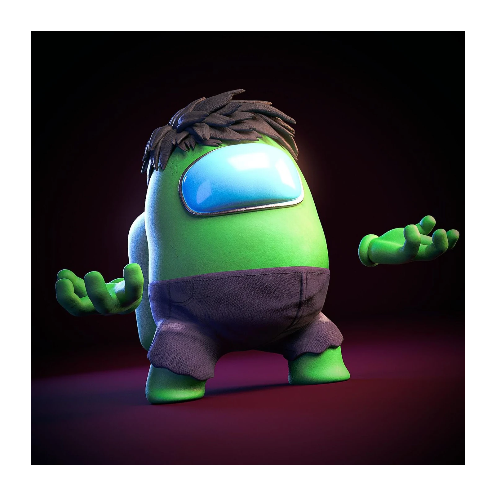 Hulk Among Us 3D Fan Art Wall Art