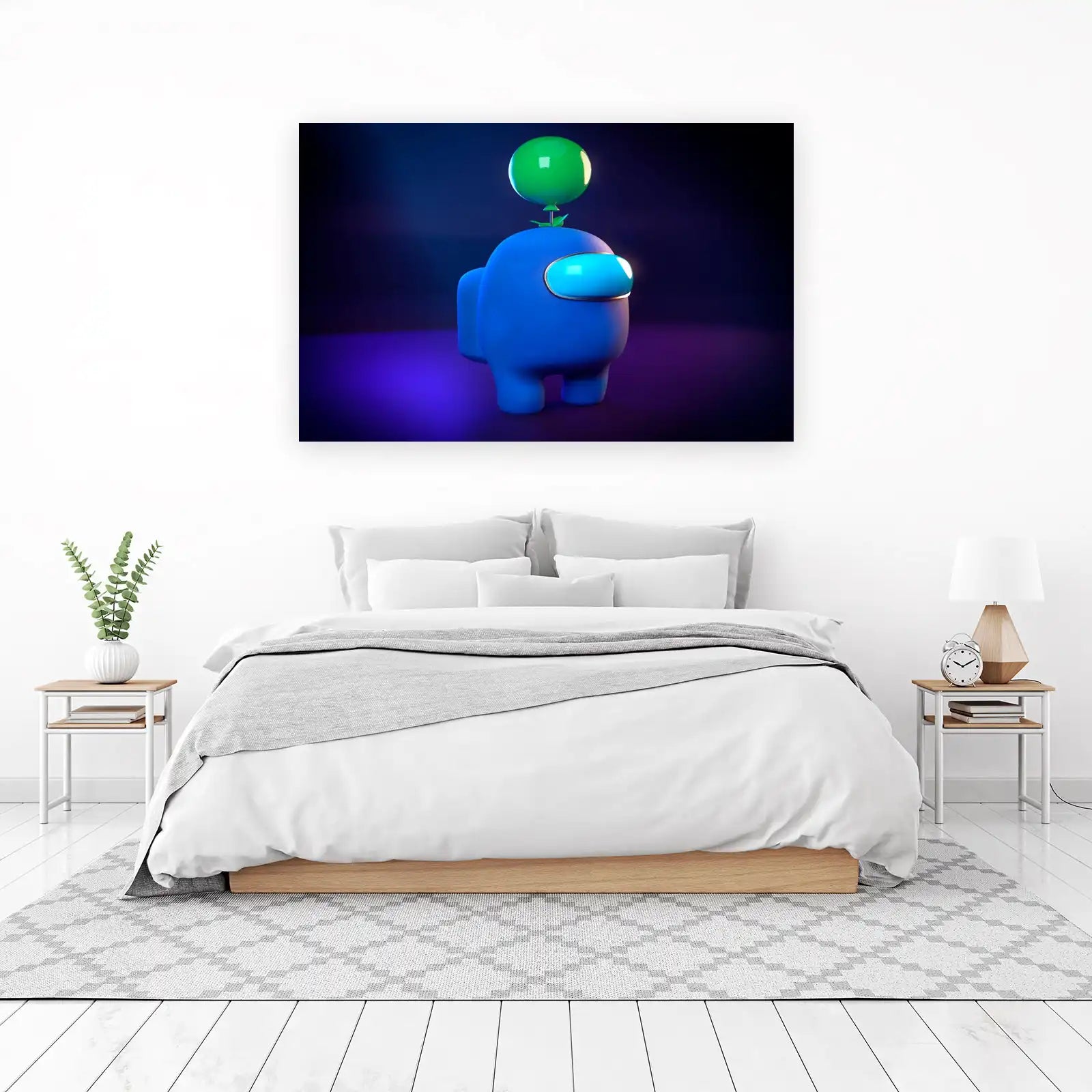 Cute Blue Astronaut Balloon Wall Art