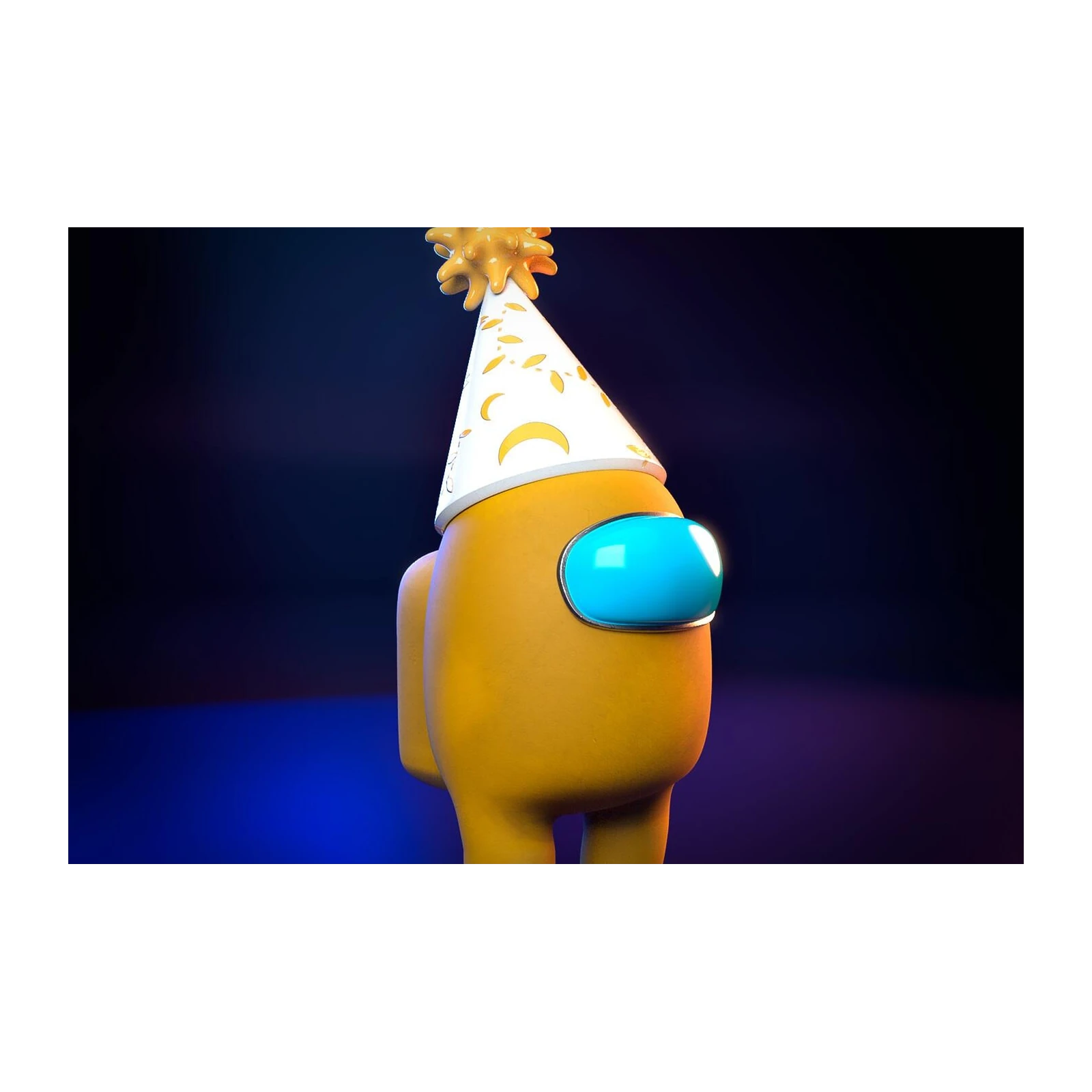 Yellow Among Us Crewmate Party Hat Wall Art