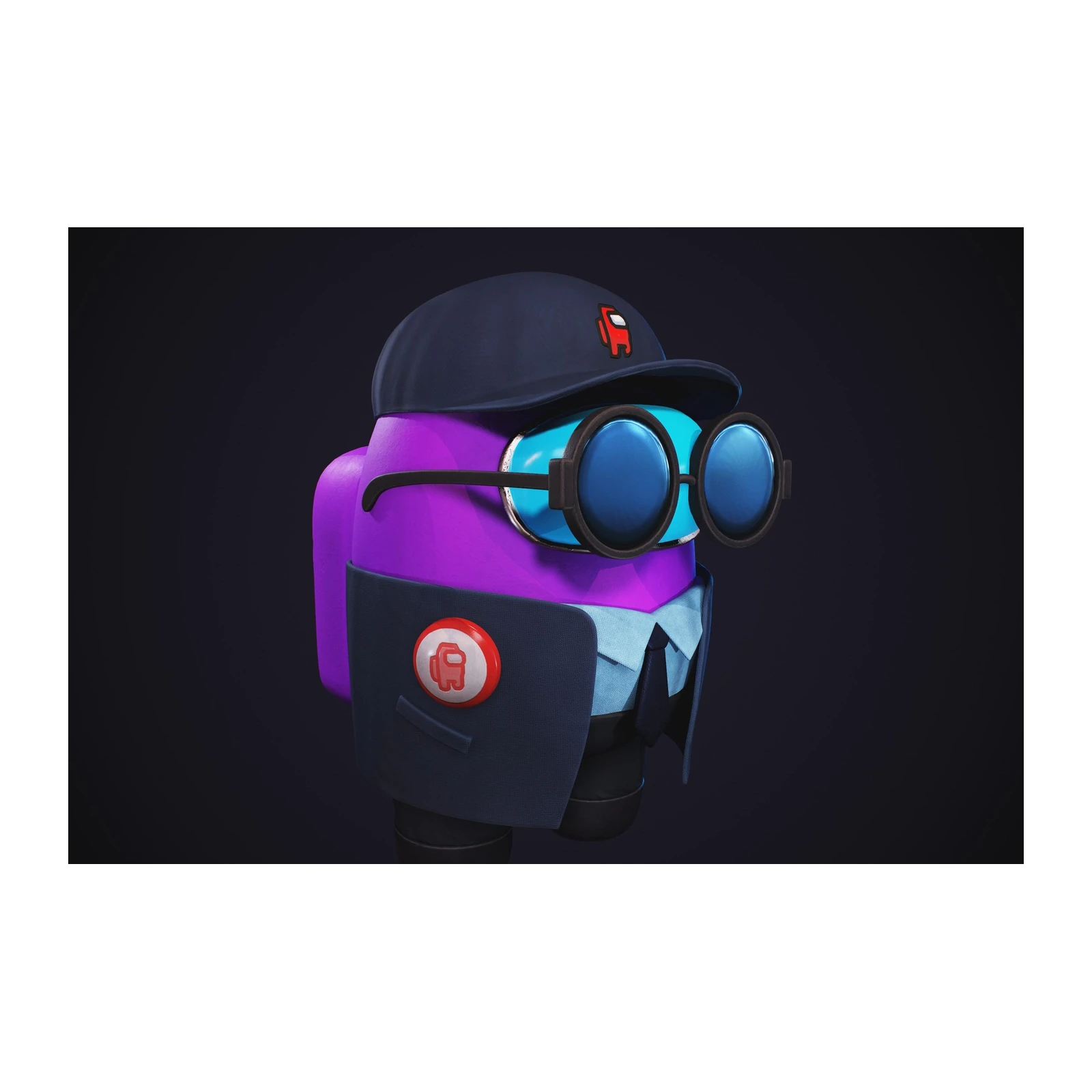 Cool Purple Among Us Character Wall Art