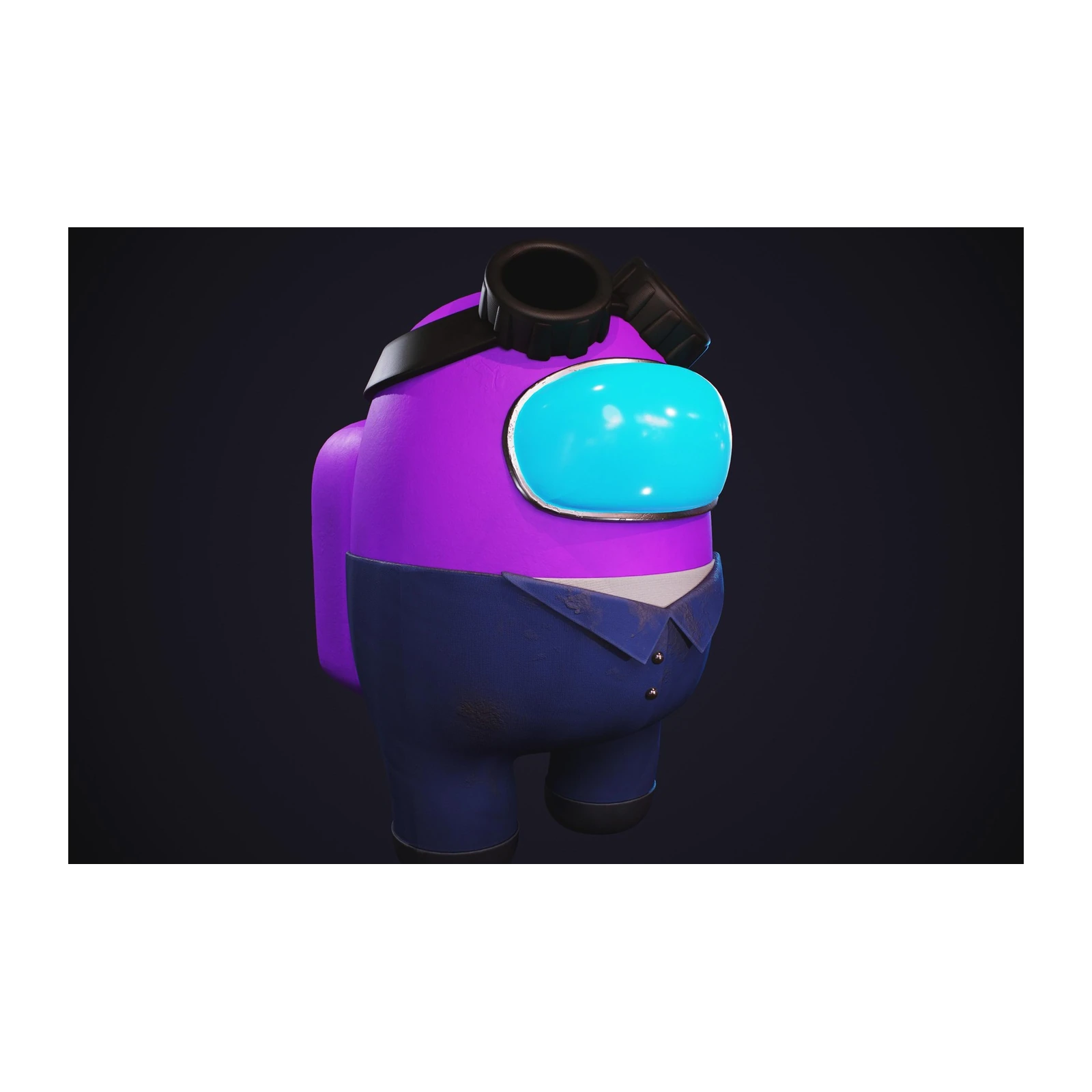 Purple Astronaut Character Wall Art