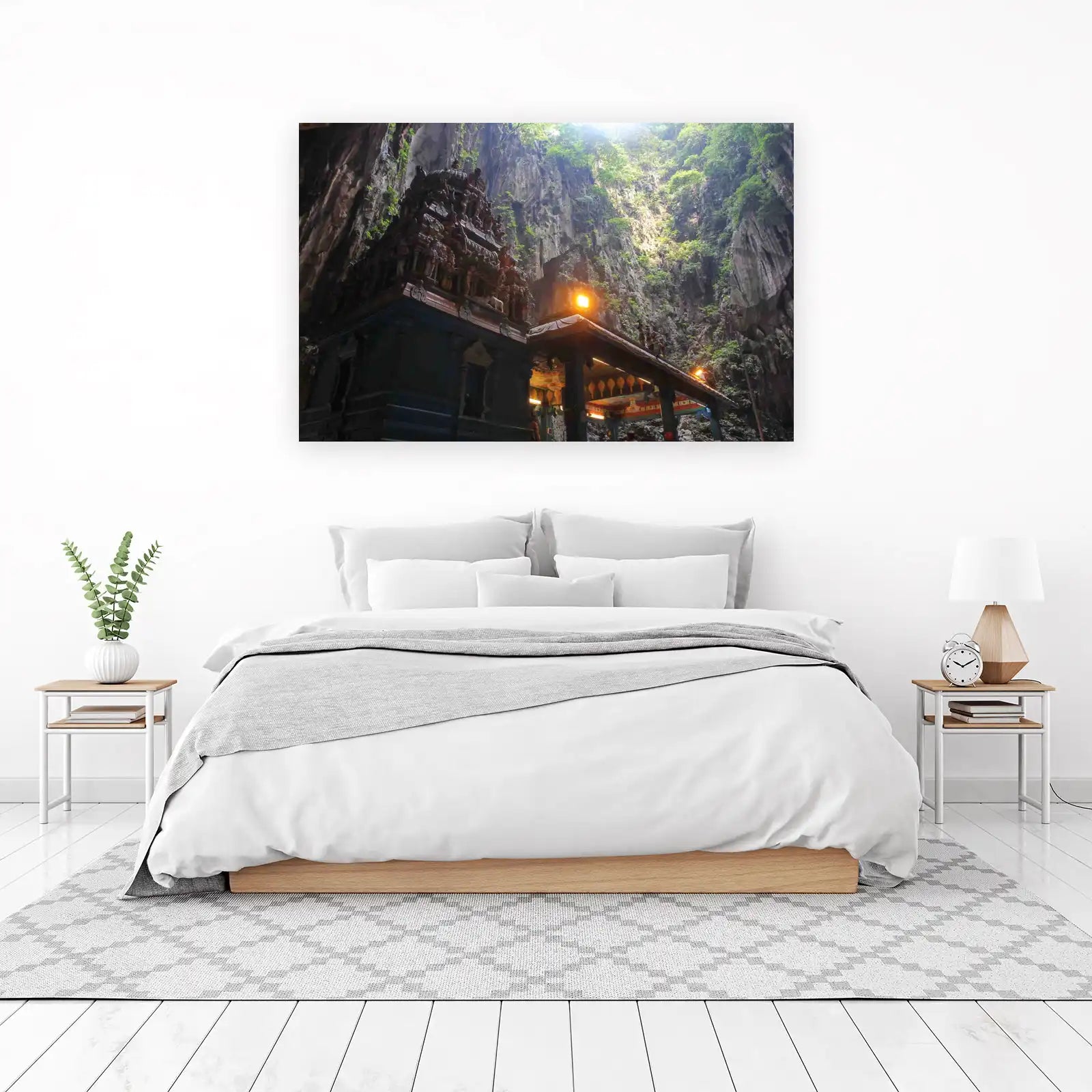 Mystical Cave Temple & Waterfall Wall Art