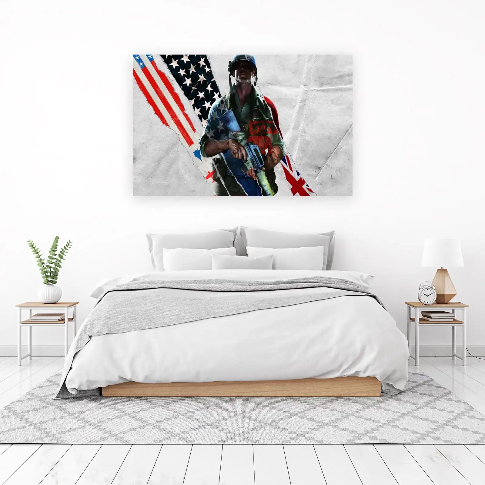 Patriotic Soldier "USA & UK" Wall Art