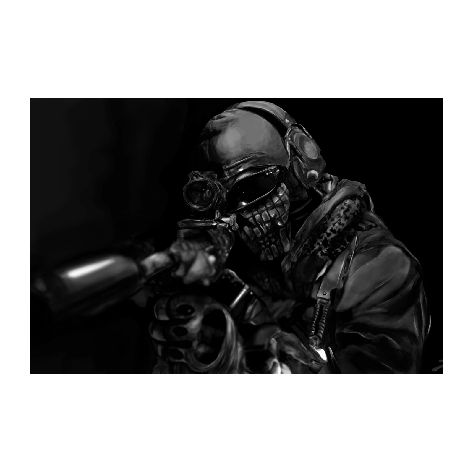 Stealth Sniper Skull Soldier Wall Art