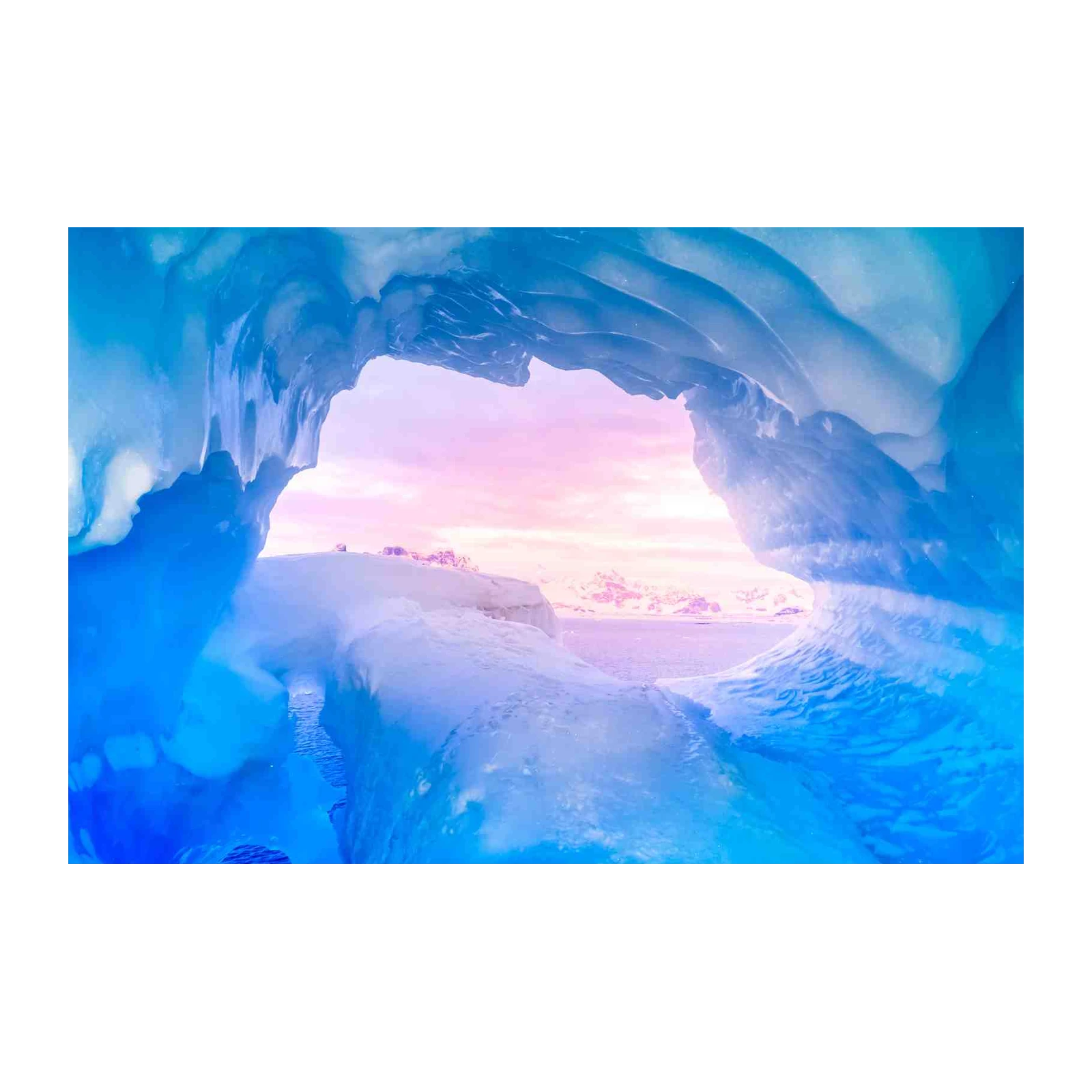 Arctic Ice Cave Sunset Wall Art