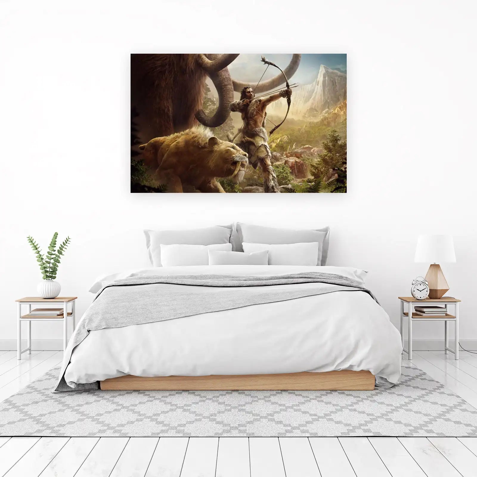 Epic Prehistoric Hunt Mammoth & Saber-tooth Wall Art