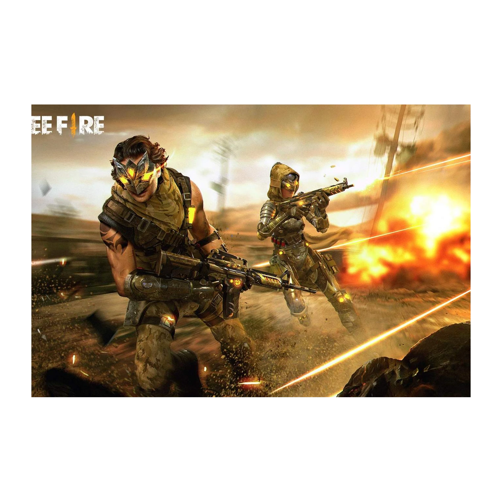 Free Fire Battle Royale Action Wall Art