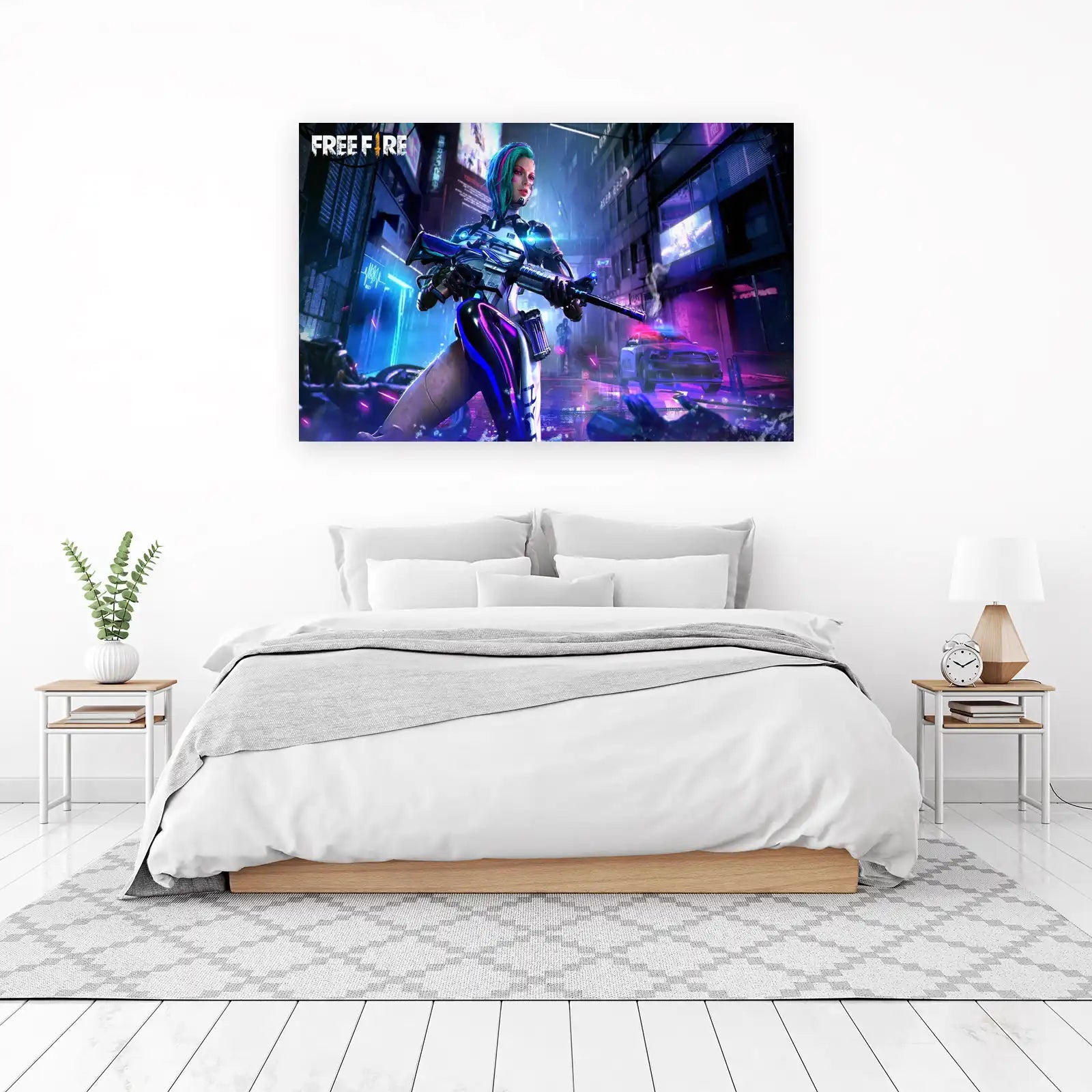Cyberpunk Warrior Free Fire Wall Art
